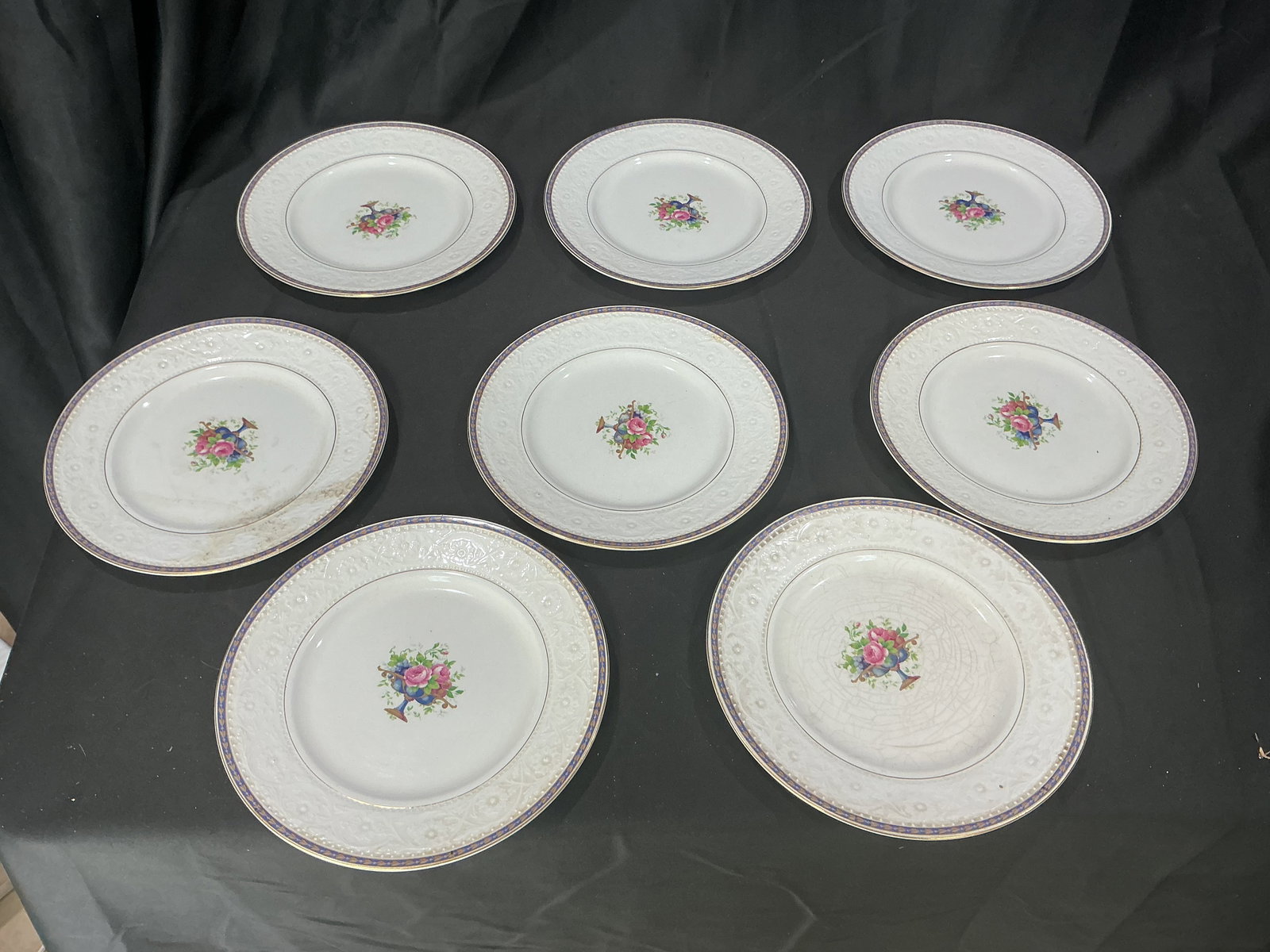 Set of 8 Vintage Floral Porcelain Plates Greenbrier International (1 of 2)