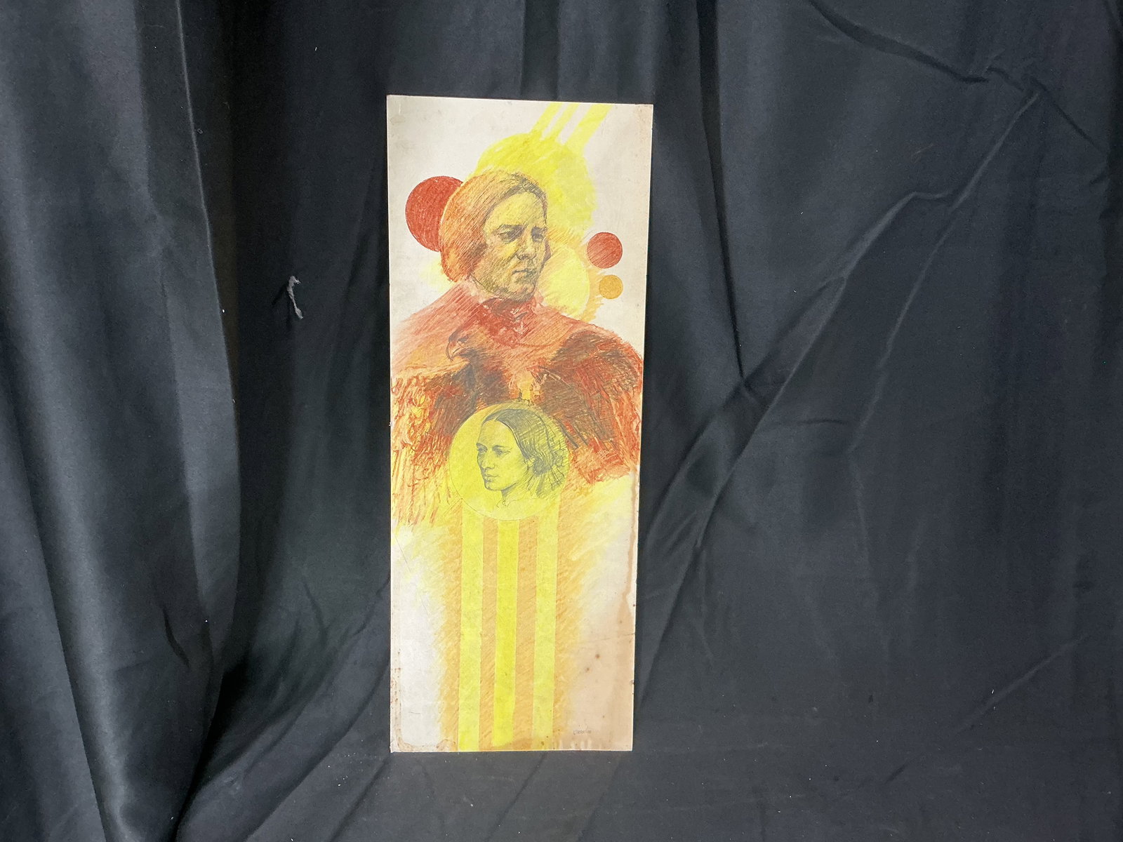 Mid Century Modern Stylized Portrait Mixed Media Artwork (1 of 2)