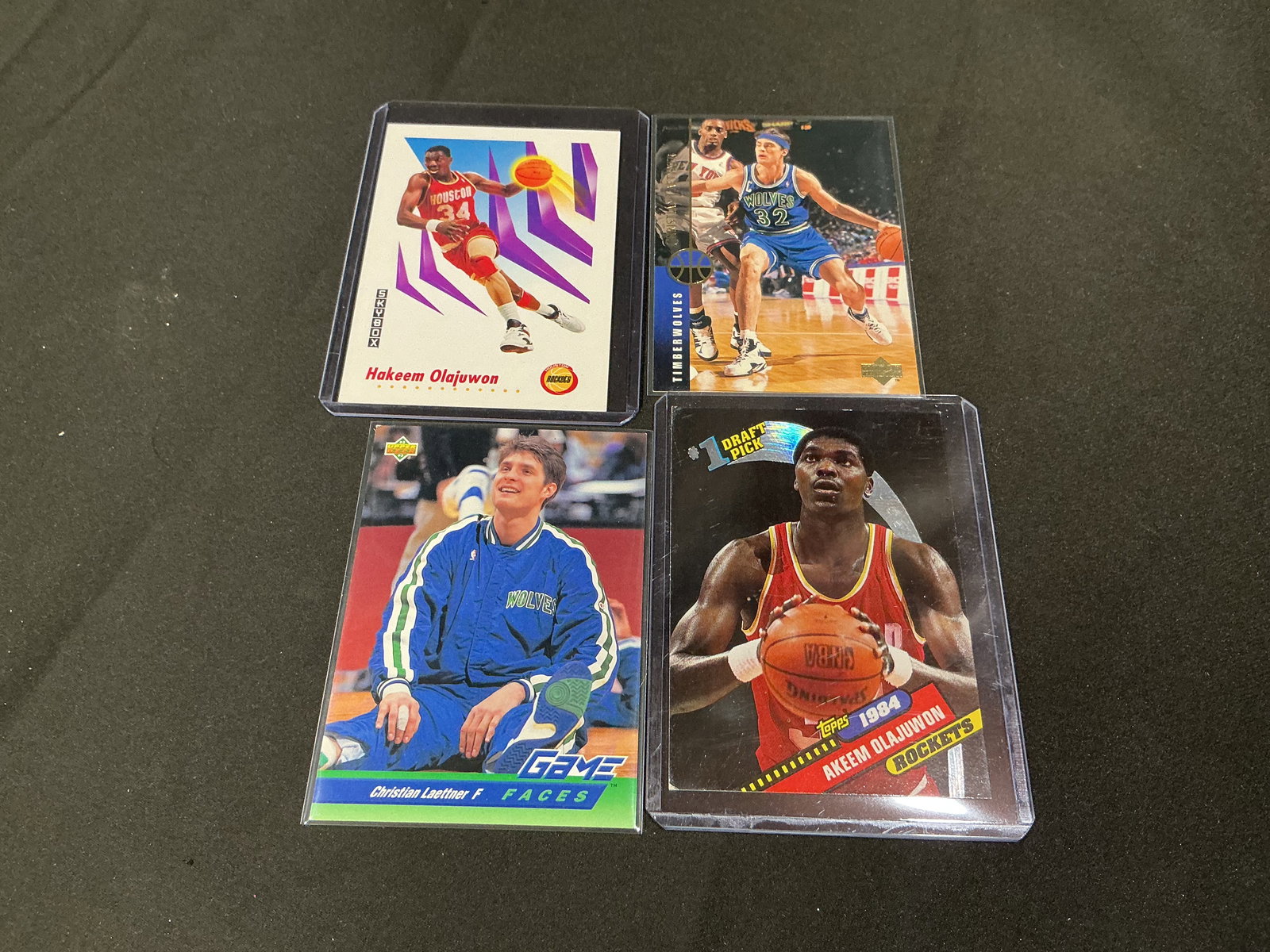Hakeem Olajuwon Christian Laettner NBA Card Lot (1 of 2)