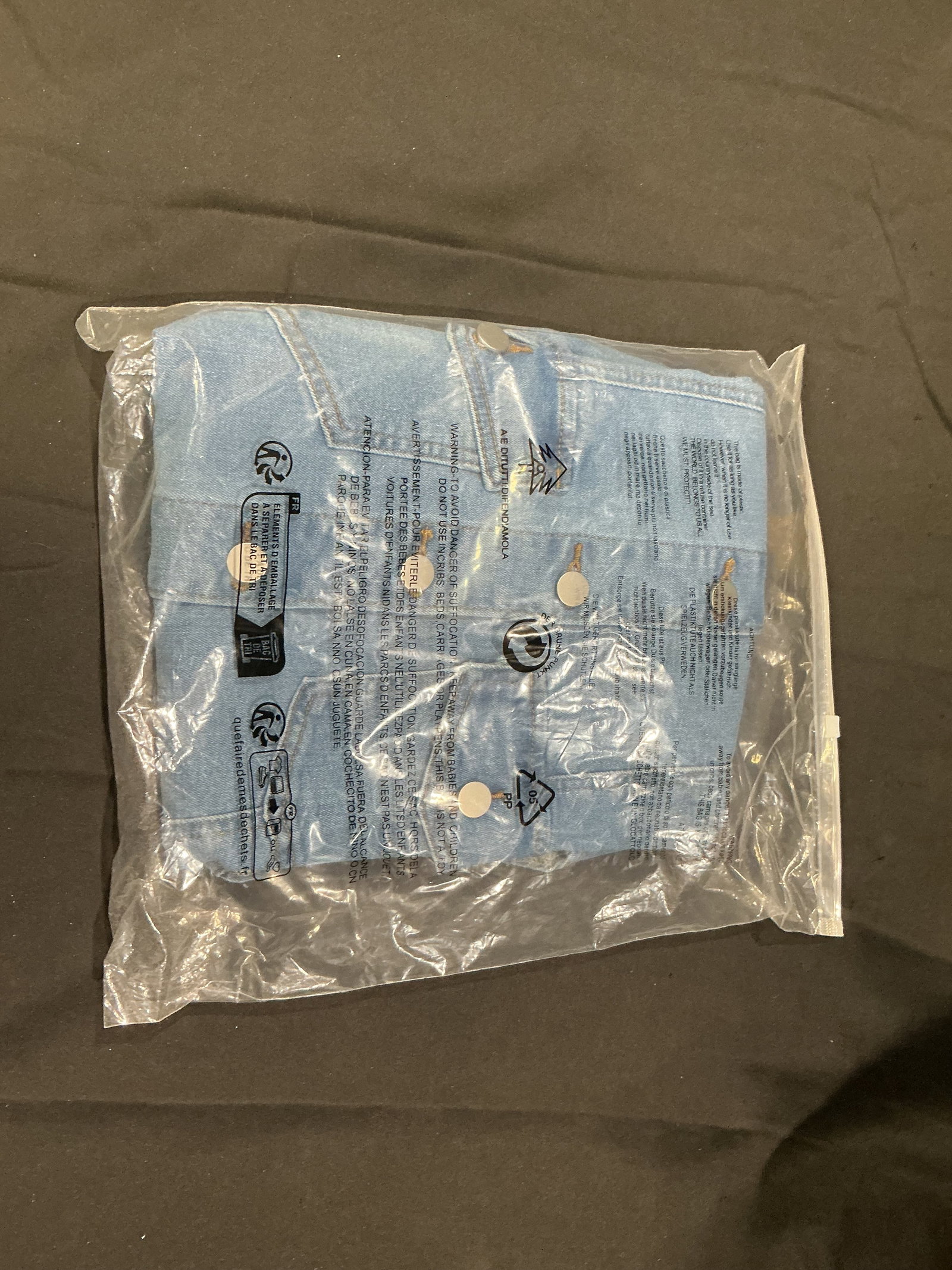 Light Blue Denim Style Button Front Top New in Package (1 of 2)