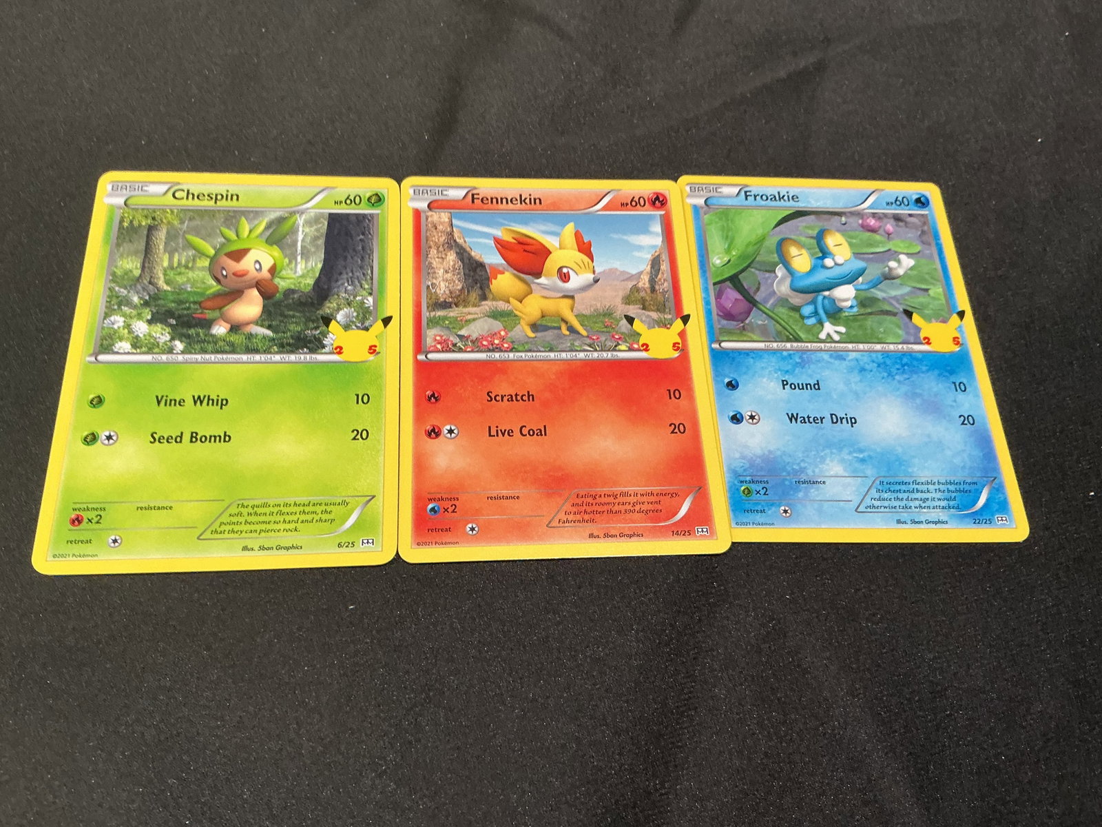 Pokemon Card Collection McDonalds 25th Anniversary Starter Trio Chespin Fennekin Froakie Non Holo Se: Reintroduced after earlier demand, with fewer chances remaining. Previous opportunities have passed—strong interest expected as availability tightens. Previously offered earlier in this sale, now pr