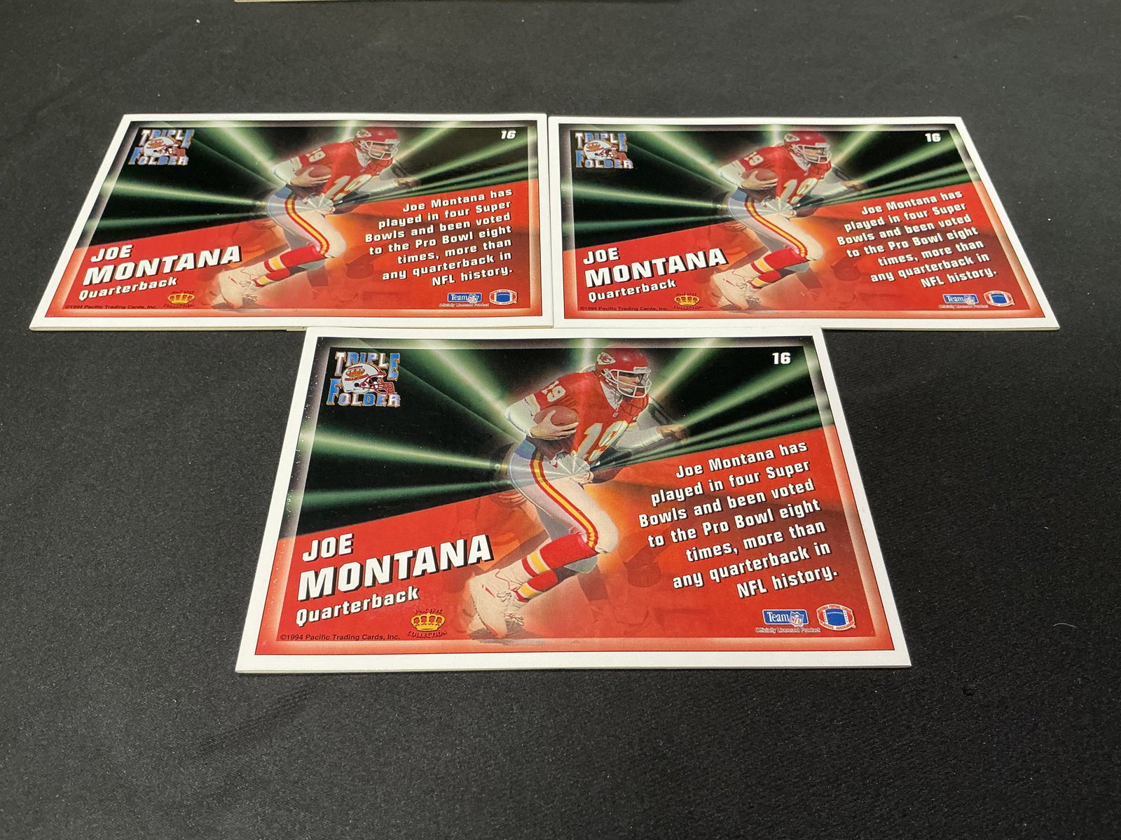 Joe Montana Kansas City Chiefs Triple Folder Card Display (1 of 3)