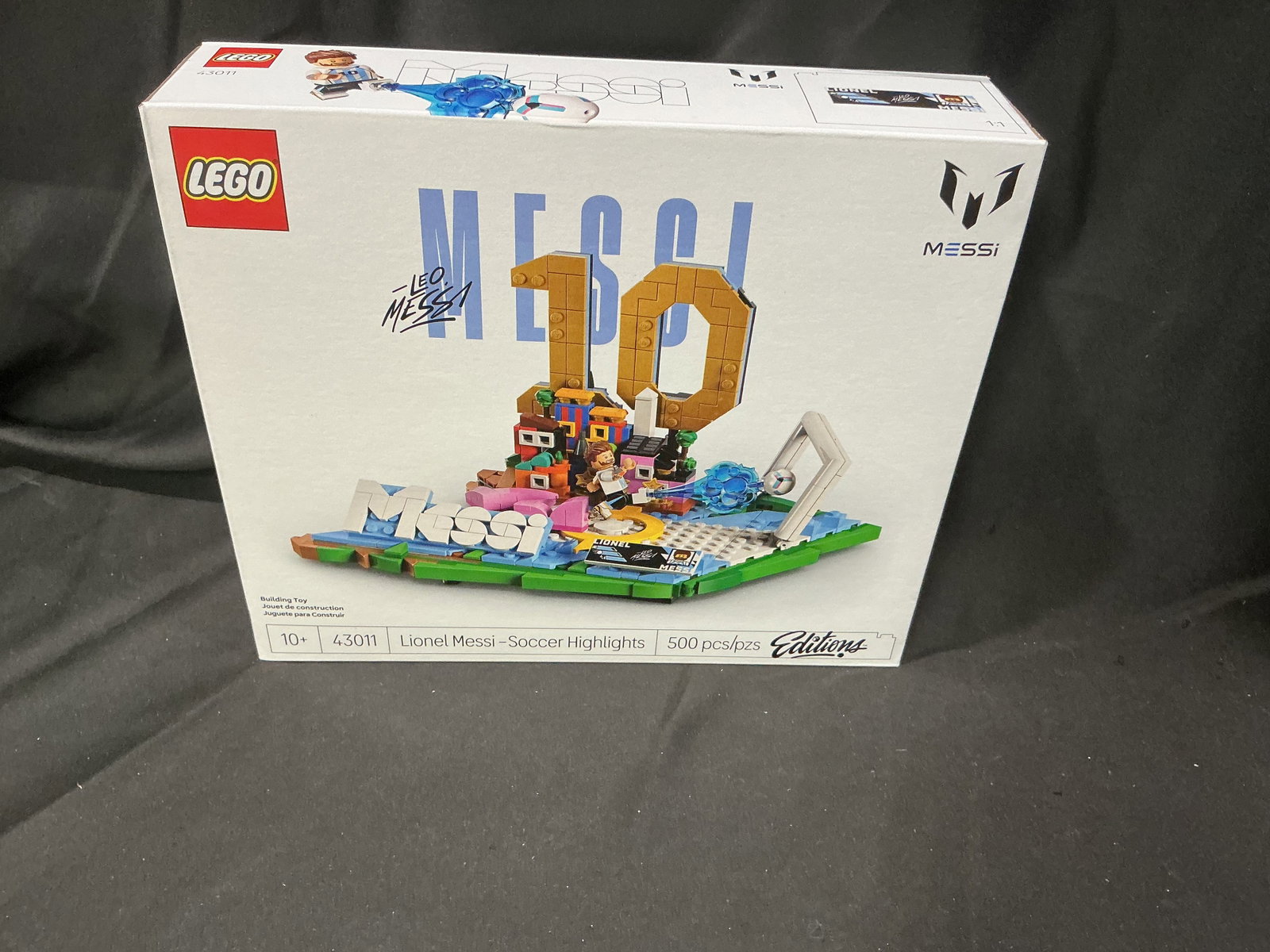 LEGO Lionel Messi Soccer Highlights Set 43011 Sealed Back Again: Factory sealed LEGO Lionel Messi Soccer Highlights set 43011 featuring display scene build, Messi minifigure, and soccer themed presentation. Strong crossover collectible appealing to both LEGO