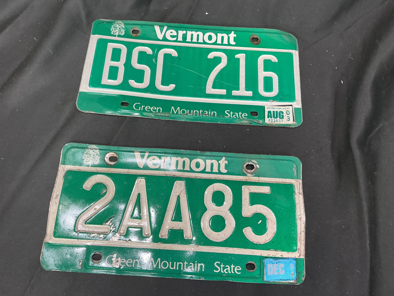 Vintage Vermont Green Mountain State License Plate Pair (1 of 1)