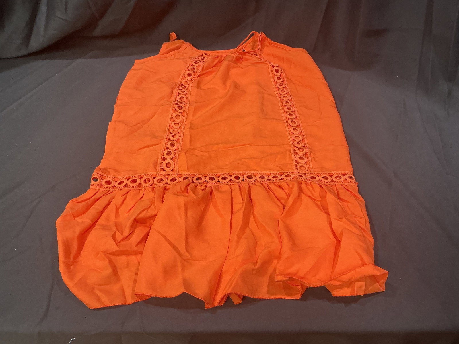 Women's Tangerine Orange Sleeveless Ruffle Dress Size Medium (1 of 5)