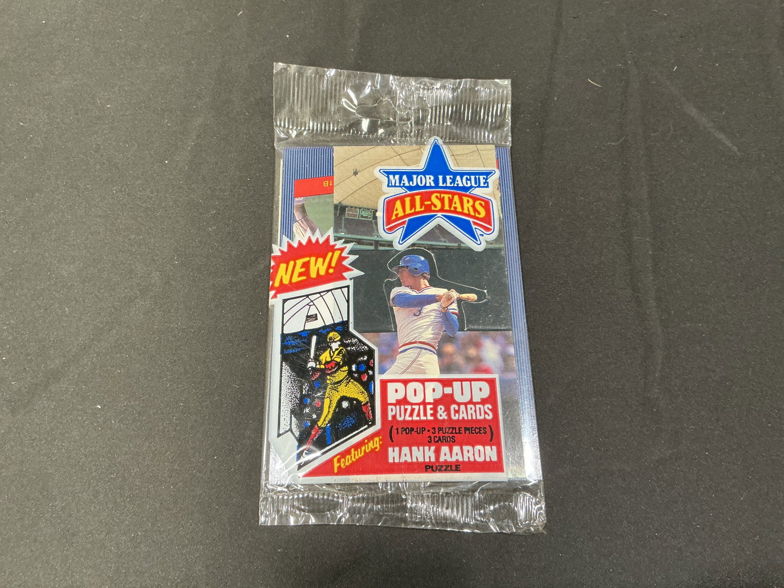 Sealed Major League All-Stars Hank Aaron Pop-Up Puzzle & Cards Pack Vintage Baseball (1 of 1)
