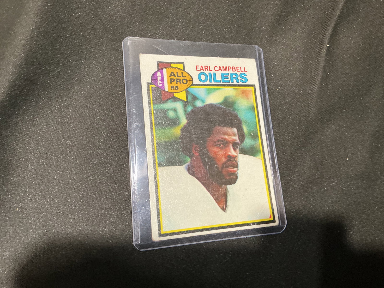 Vintage Earl Campbell Houston Oilers All Pro Football Card: Offered once more for collectors who missed it previously featuring a vintage Earl Campbell Houston Oilers All Pro football card. Classic card of the Hall of Fame running back and Oilers legend with