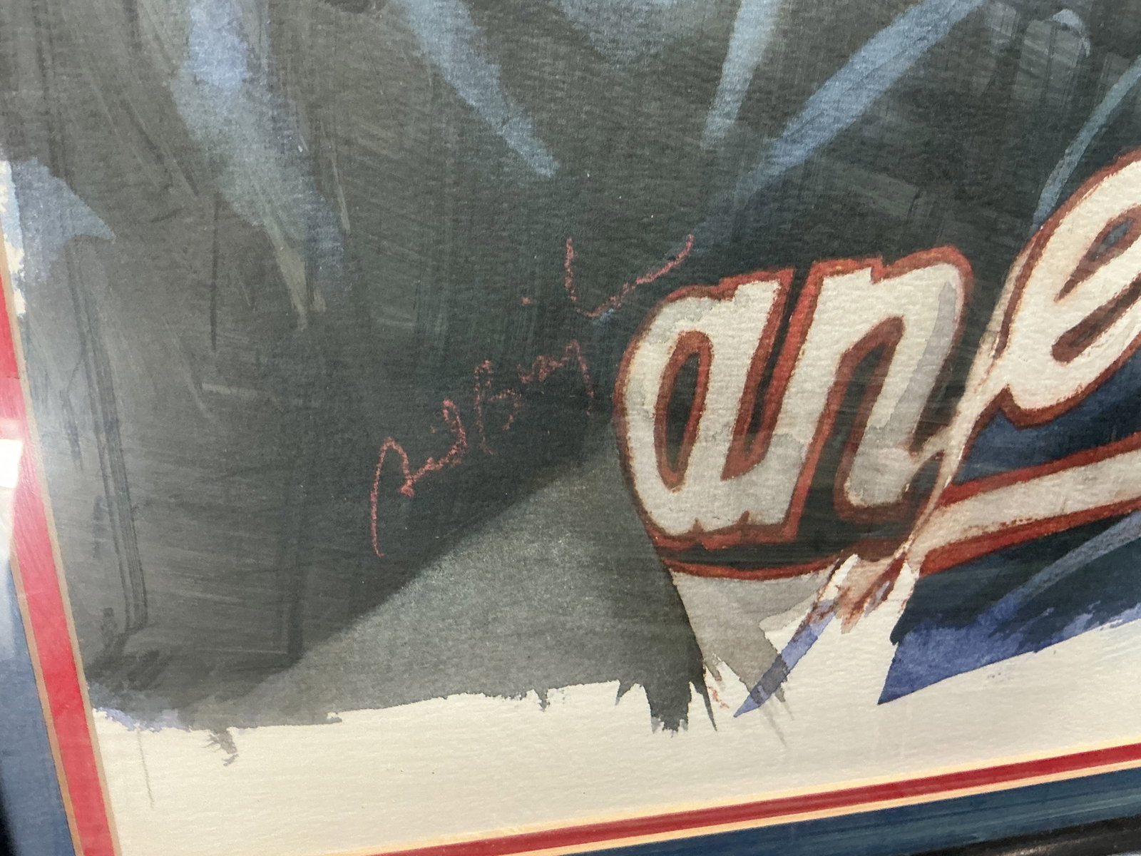 Framed Nolan Ryan Signed Rangers Portrait - 2