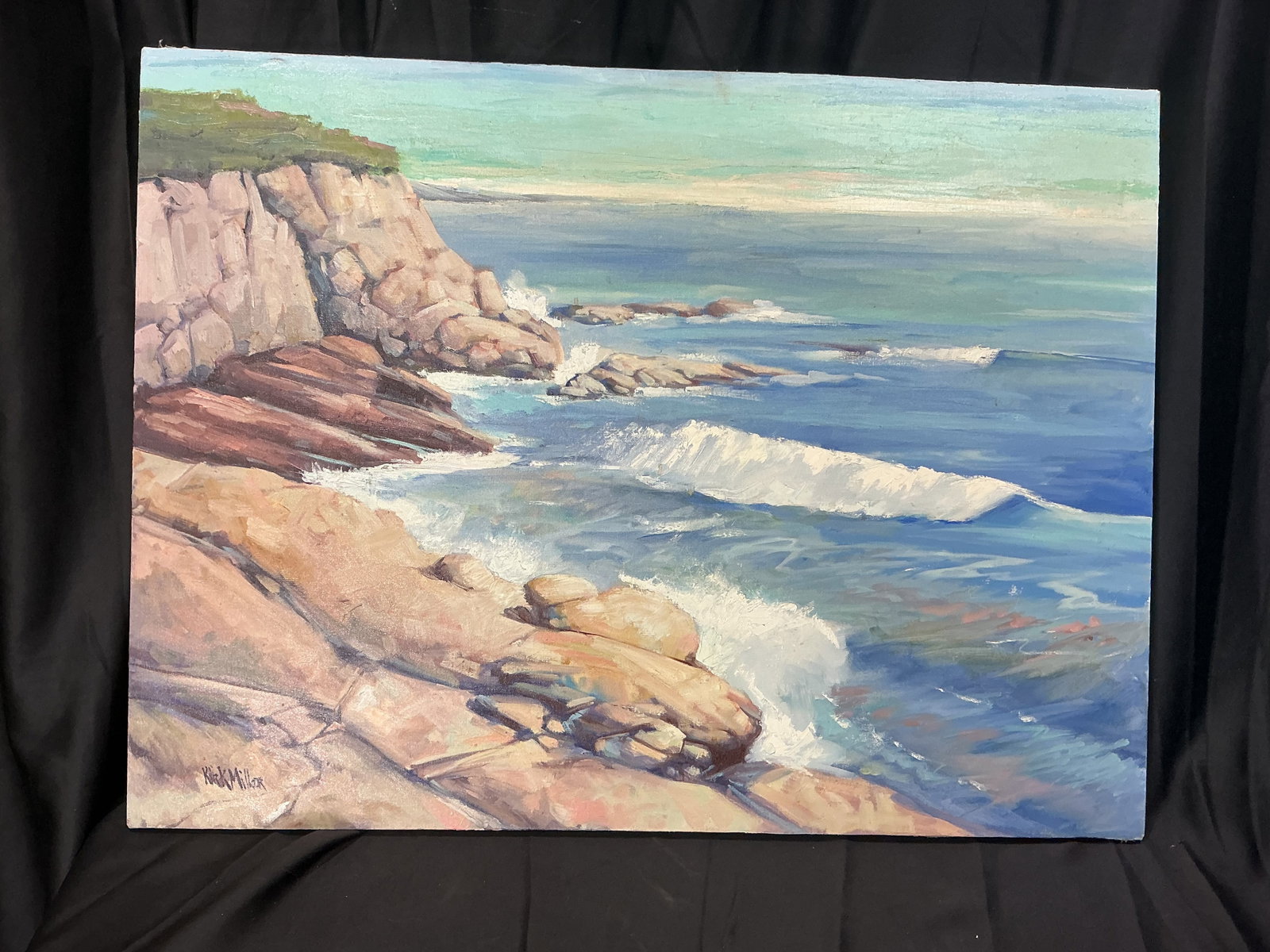 Coastal Seascape Oil Painting Signed (1 of 2)