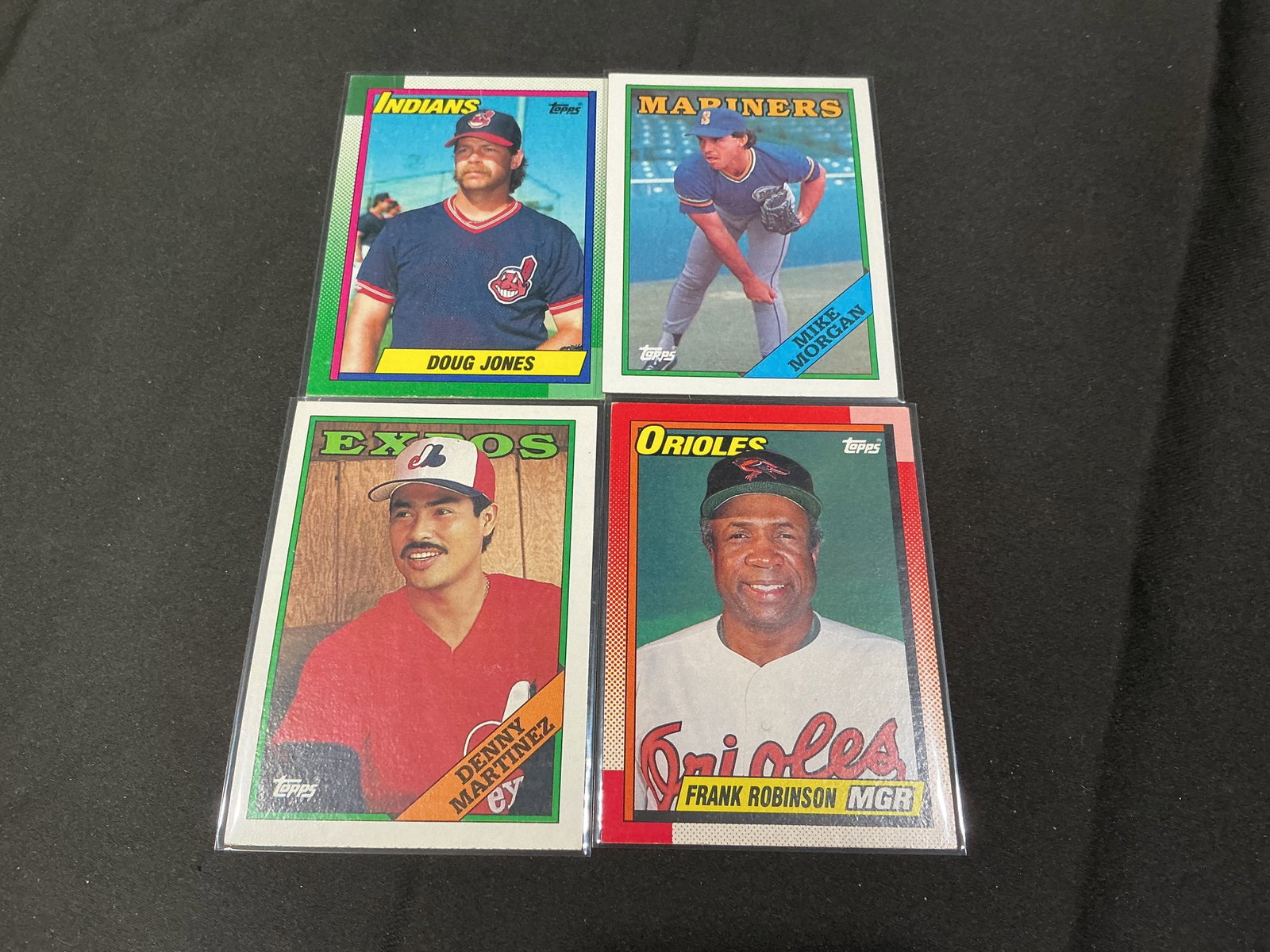 1989 Topps Baseball Card Collector Lot: Vintage 1989 Topps baseball card lot featuring Frank Robinson, Denny Martinez, Doug Jones, and Mike Morgan. Nice mix of recognizable players, managers, and late-1980s baseball cards with appeal for