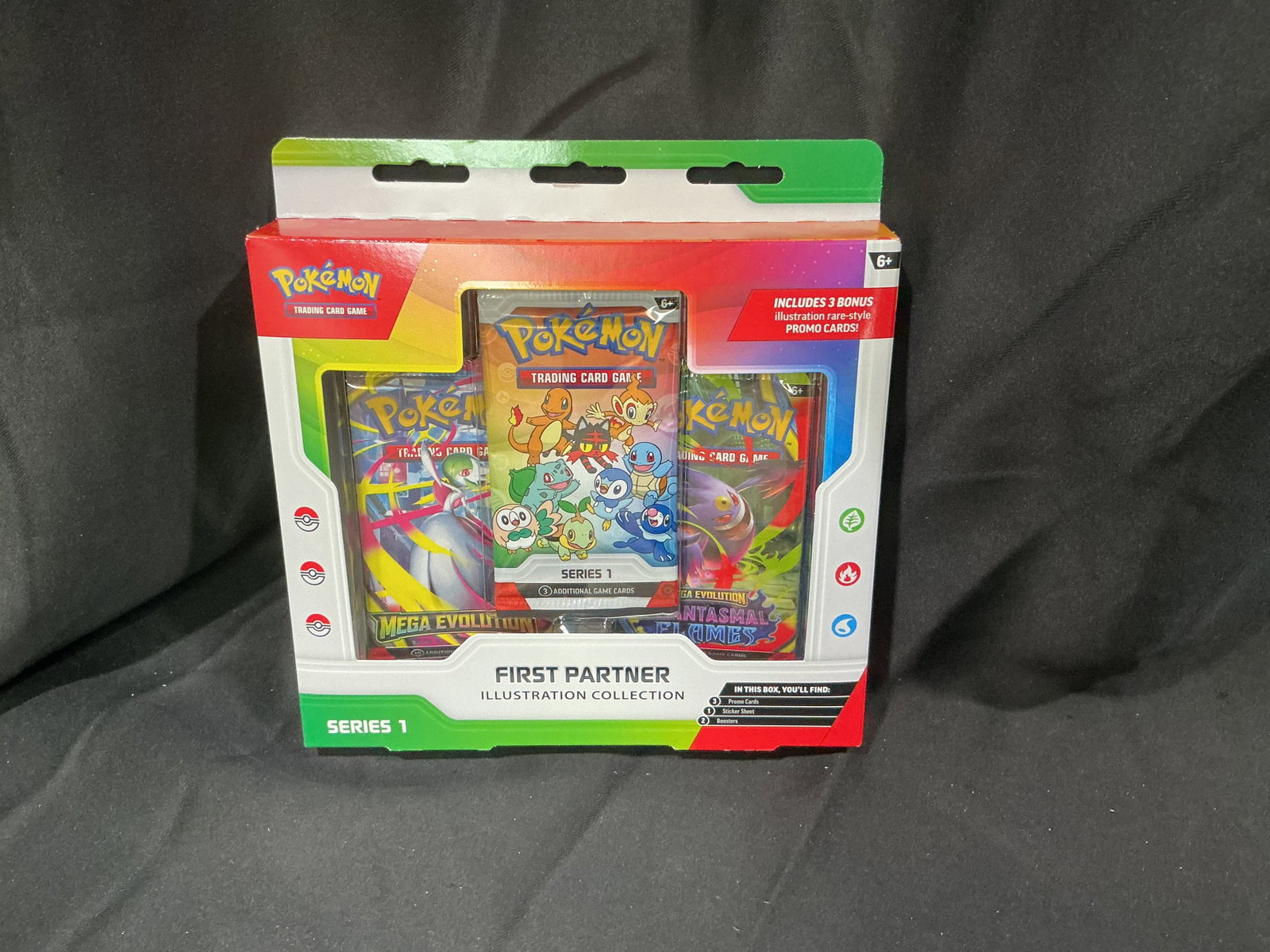 Pokemon First Partner Collection: A returning favorite, this factory sealed Pokemon First Partner Illustration Collection Series 1 includes oversized First Partner promo cards, additional promo cards, booster packs, and a themed