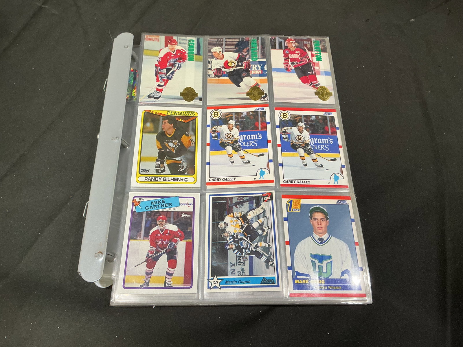 Vintage Hockey Card Binder Collection: Returns after prior appearance, this vintage hockey card binder contains a substantial multi-page collection of primarily late 1980s and early 1990s NHL trading cards. Includes stars and notable