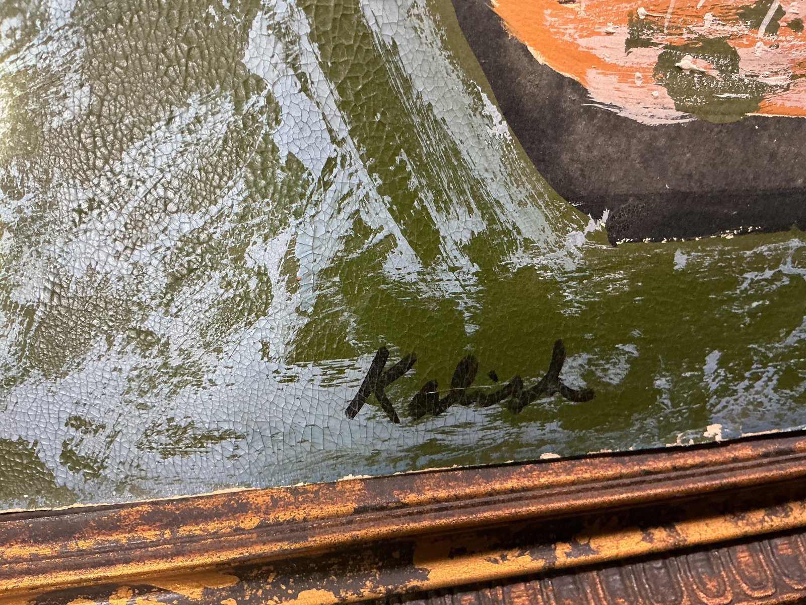 Signed Coastal Harbor Landscape - 2
