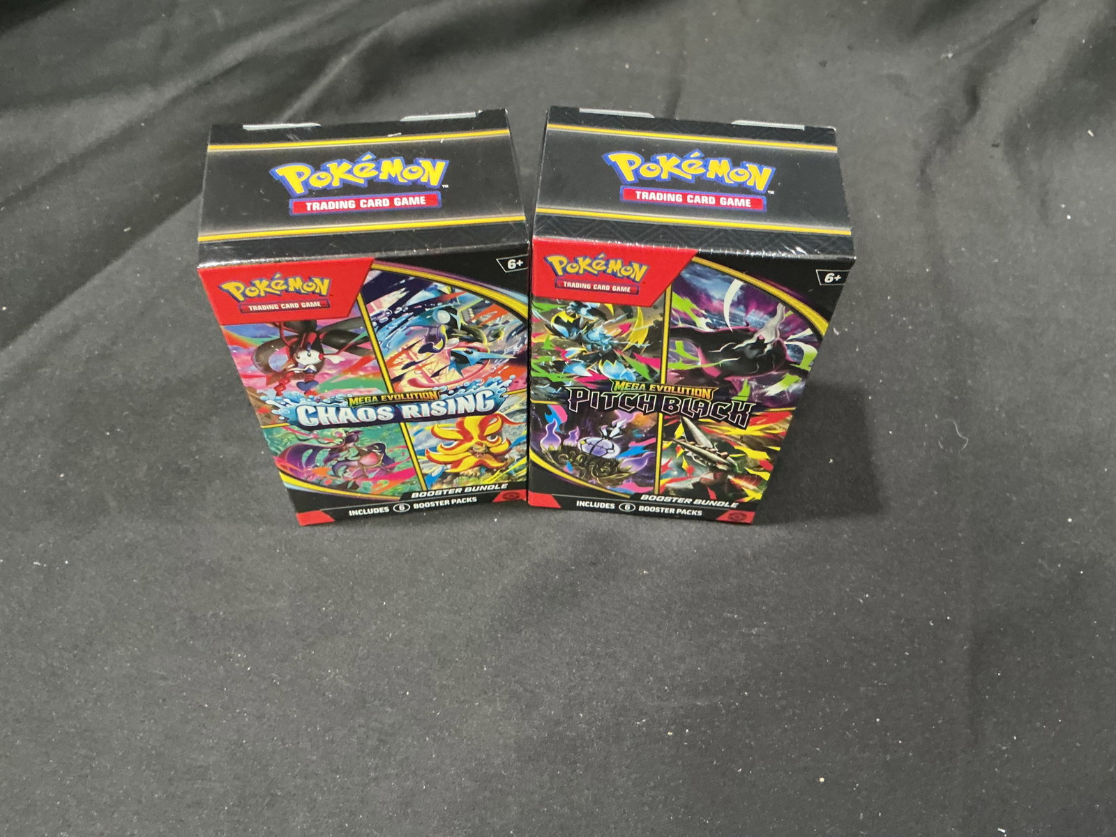 Pokemon Chaos Rising & Pitch Black Bundles: Another chance to pick up this factory sealed pairing featuring one Pokemon Mega Evolution Chaos Rising Booster Bundle and one Mega Evolution Pitch Black Booster Bundle. Combining two popular Mega