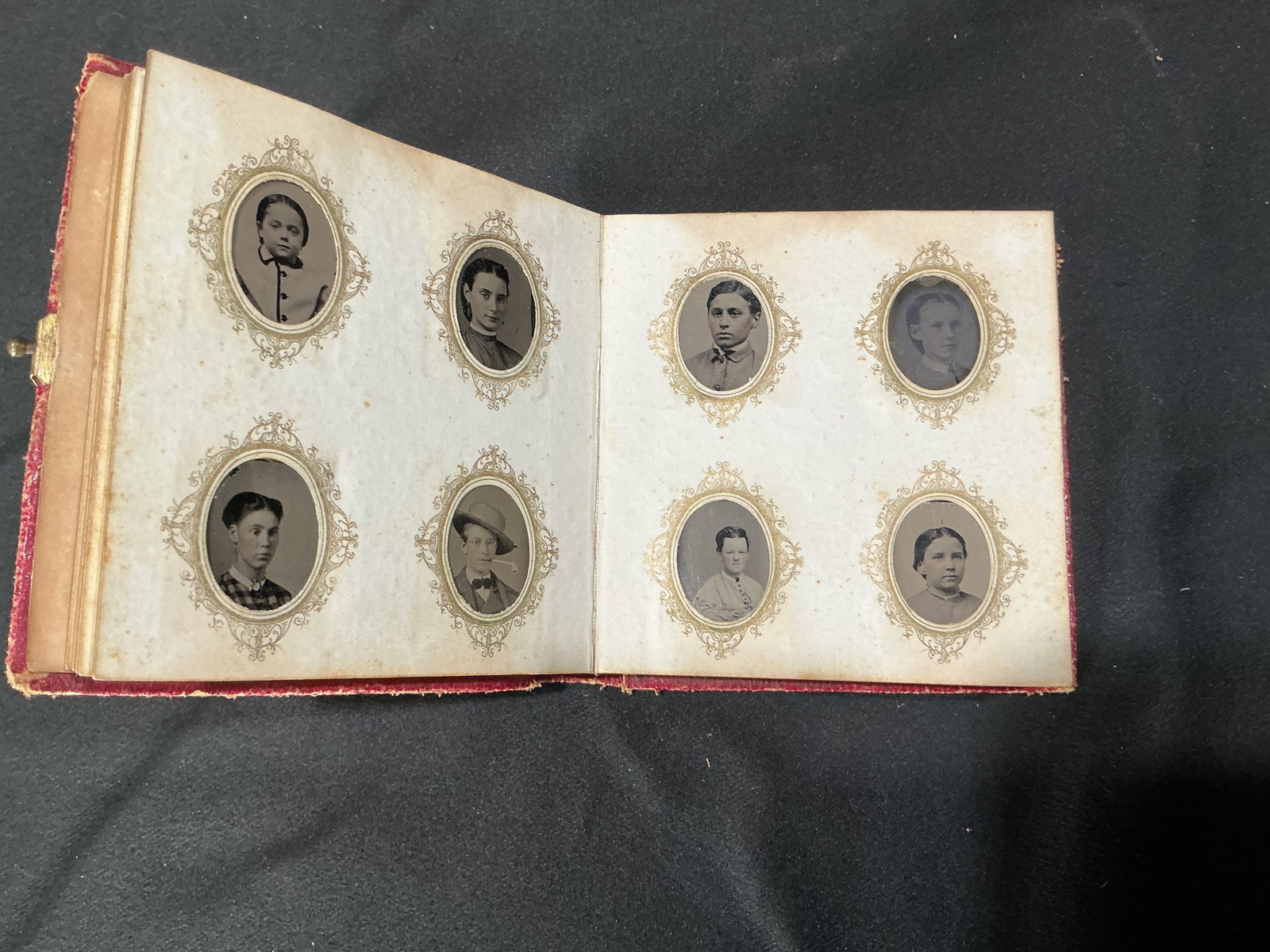 Antique Victorian Red Photo Album