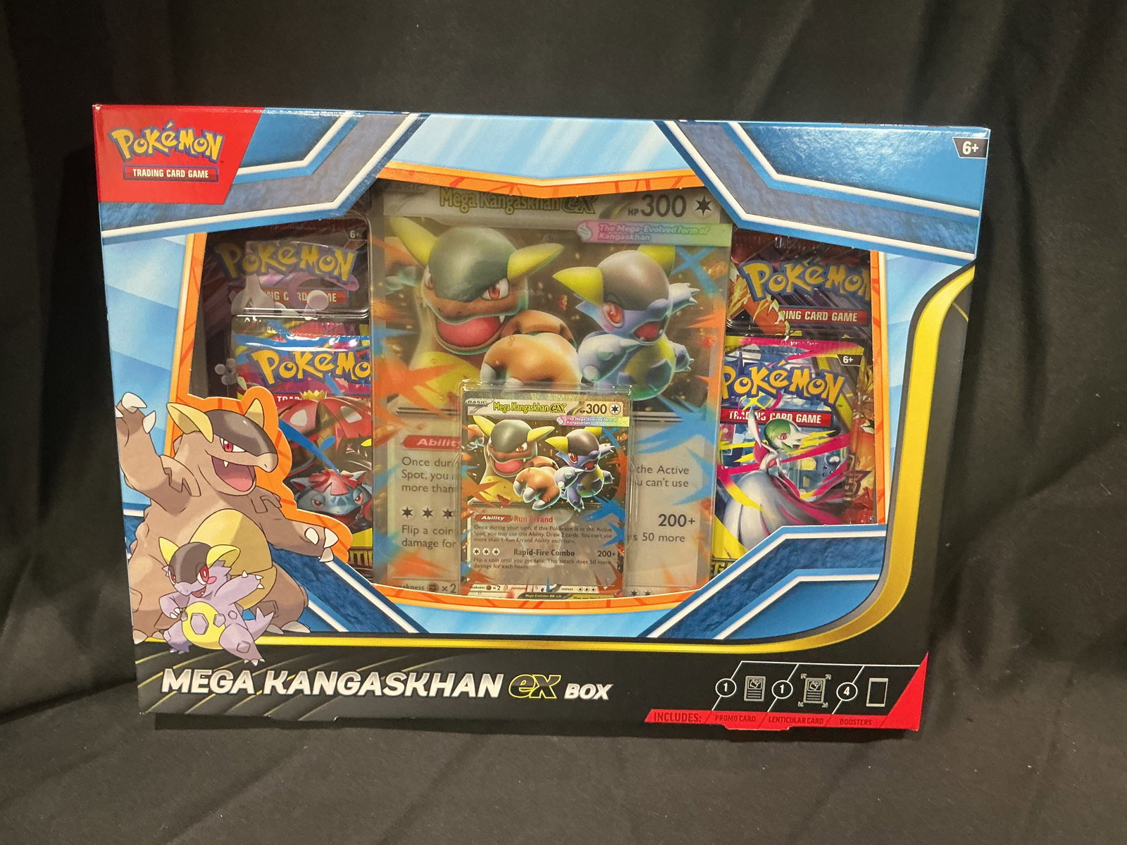 Mega Kangaskhan ex Box: Our one and only factory sealed Pokemon Mega Kangaskhan ex Box returns for another opportunity, featuring a Mega Kangaskhan ex promo card, oversized lenticular display card, four booster packs, and Me