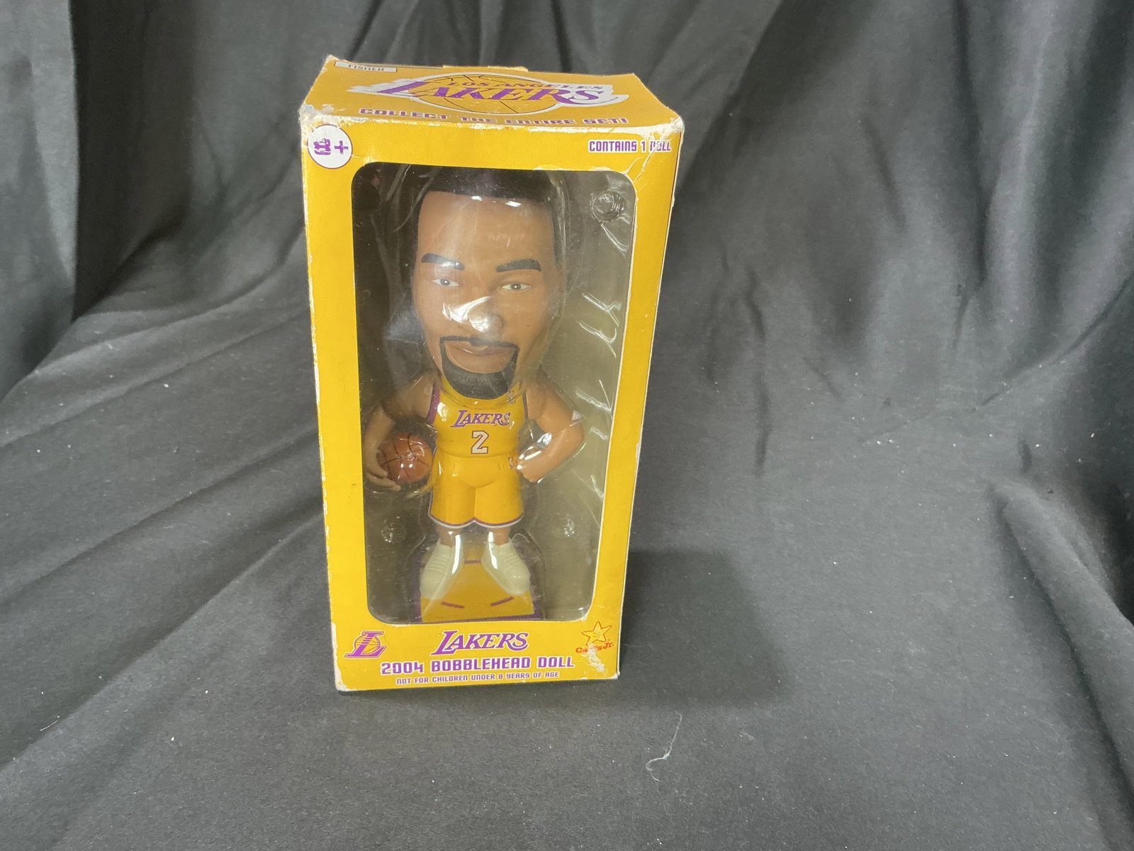 2004 Los Angeles Lakers Derek Fisher Bobblehead Doll: Making another appearance, this official 2004 Los Angeles Lakers bobblehead doll features Derek Fisher #2 and comes in its original Lakers-branded box. Part of the collectible Lakers player