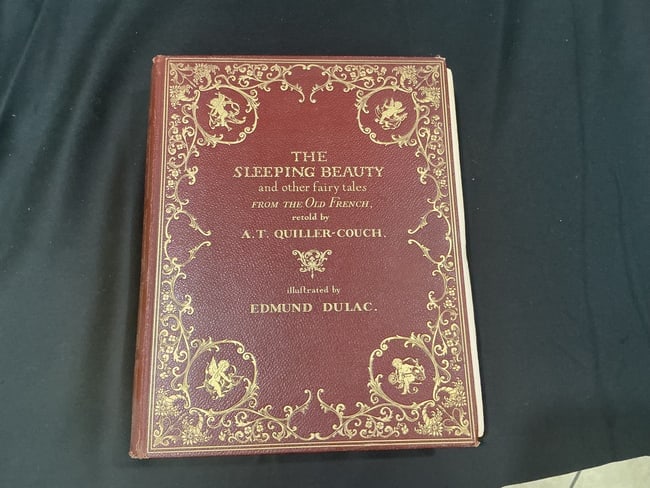 1910 Dulac Sleeping Beauty First Ed.: Making its third appearance after drawing strong viewing and save activity in prior offerings, this 1910 first edition of The Sleeping Beauty and Other Fairy Tales from the Old French pairs the retell