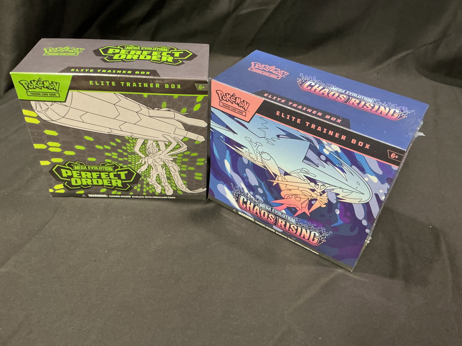 Perfect Order & Chaos Rising ETBs: Returning as a paired offering, these factory sealed Pokemon Mega Evolution Perfect Order and Chaos Rising Elite Trainer Boxes bring together two different releases from the Mega Evolution lineup.