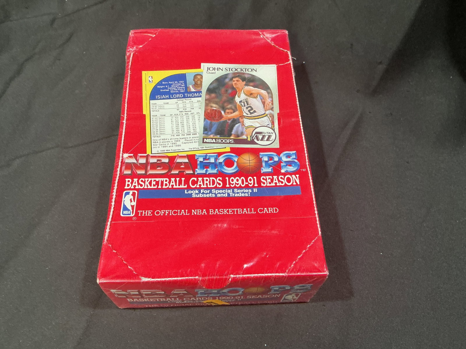 1990-91 NBA Hoops Basketball Cards Factory Sealed Wax Box: Returning to the auction lineup, this factory sealed 1990-91 NBA Hoops basketball trading card wax box represents a classic early-1990s release featuring stars of the era including Michael Jordan,