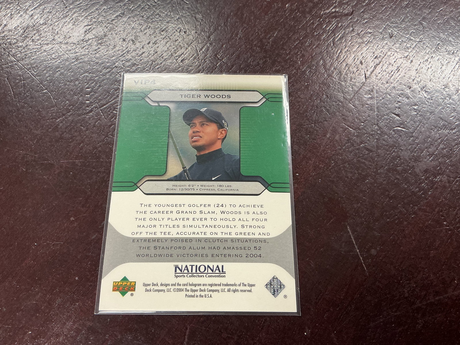 2004 Upper Deck VIP Tiger Woods National Card - 2