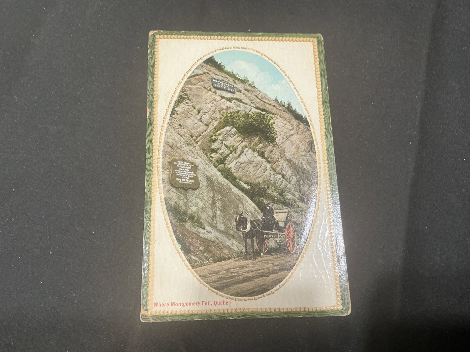 Antique Where General Montgomery Fell Quebec Postcard: Returning with its Revolutionary War history highlighted, this antique Quebec postcard depicts the historic site at Près-de-Ville below Cape Diamond where American Major General Richard Montgomery wa