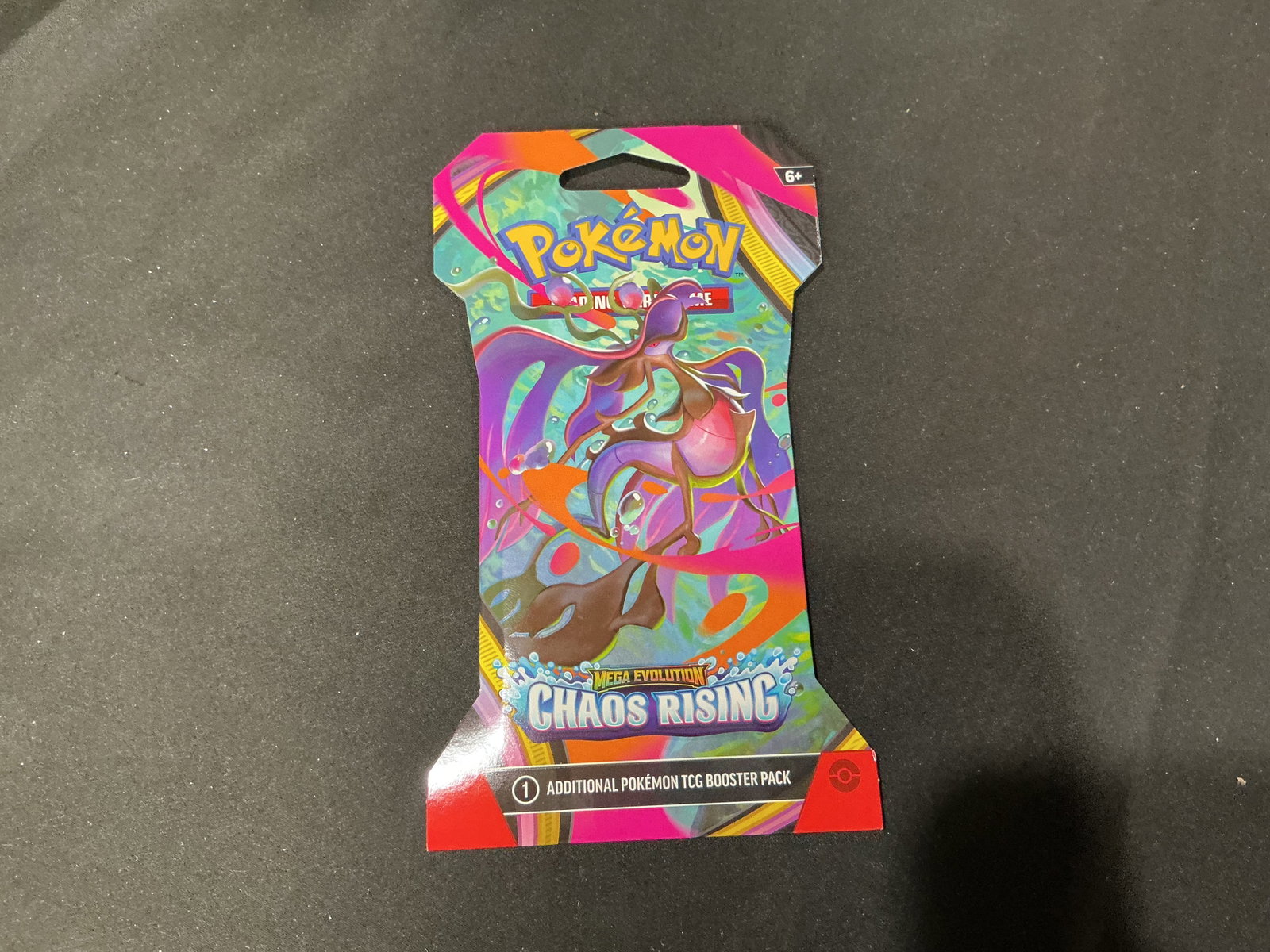 Pokemon Chaos Rising Dragalge Sealed Booster Pack: Offered again, this sealed Pokemon Mega Evolution Chaos Rising booster pack features Dragalge as the prominent cover Pokemon artwork. This single-pack format offers an affordable sealed option from th