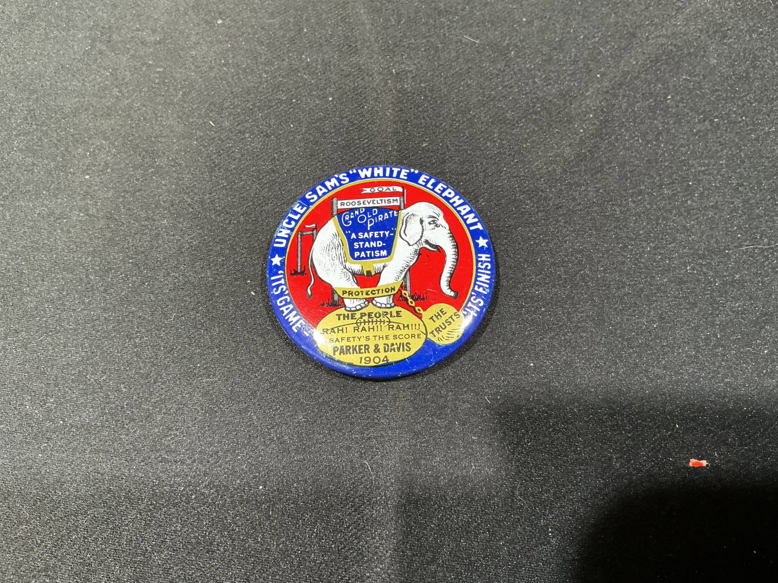 1904 Uncle Sam White Elephant Political Reproduction Pinback (1 of 2)