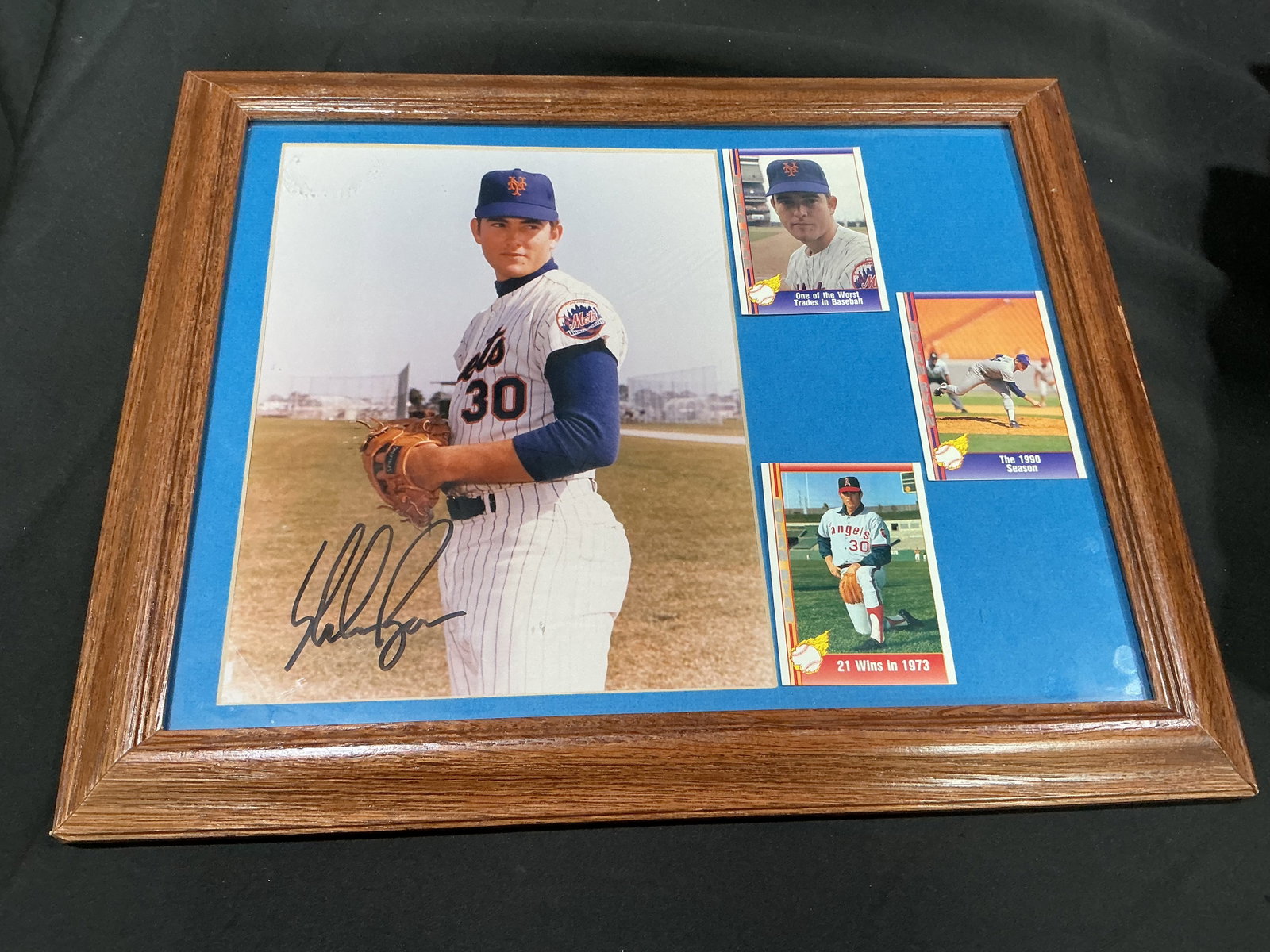 Nolan Ryan Framed Mets Photo Baseball Card Display (1 of 1)