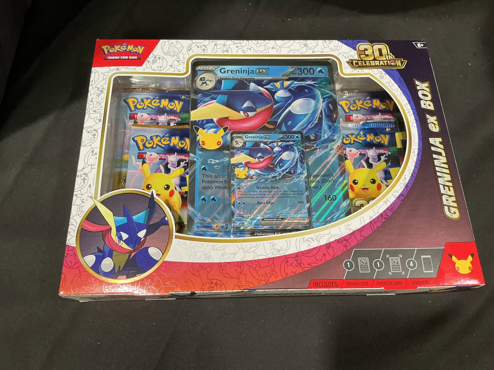Pokemon 30th Celebration Greninja ex Box - Brand New Release: Freshly released and making its first-ever appearance in one of our auctions, this factory sealed Pokemon TCG 30th Celebration Greninja ex Box puts Greninja front and center in the new 30th anniversar