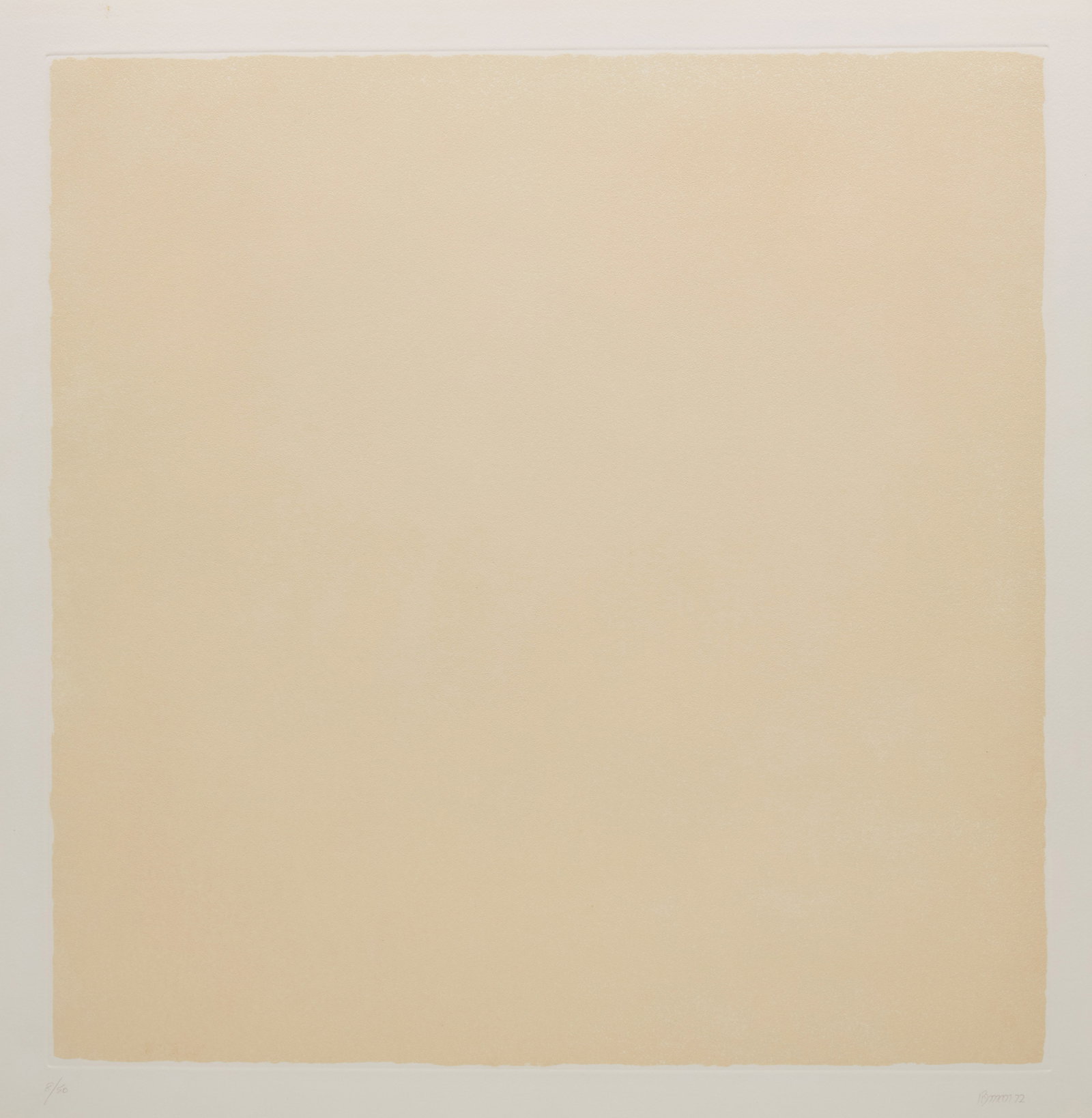 ROBERT RYMAN - Untitled (3), 1972: aquatint on Rives BFK with deckled edges signed, dated 1972 and numbered 8/50 in the lower margin; titled, dated and numbered on a gallery label on the reverse. Published by Parasol Press, Ltd., New Y