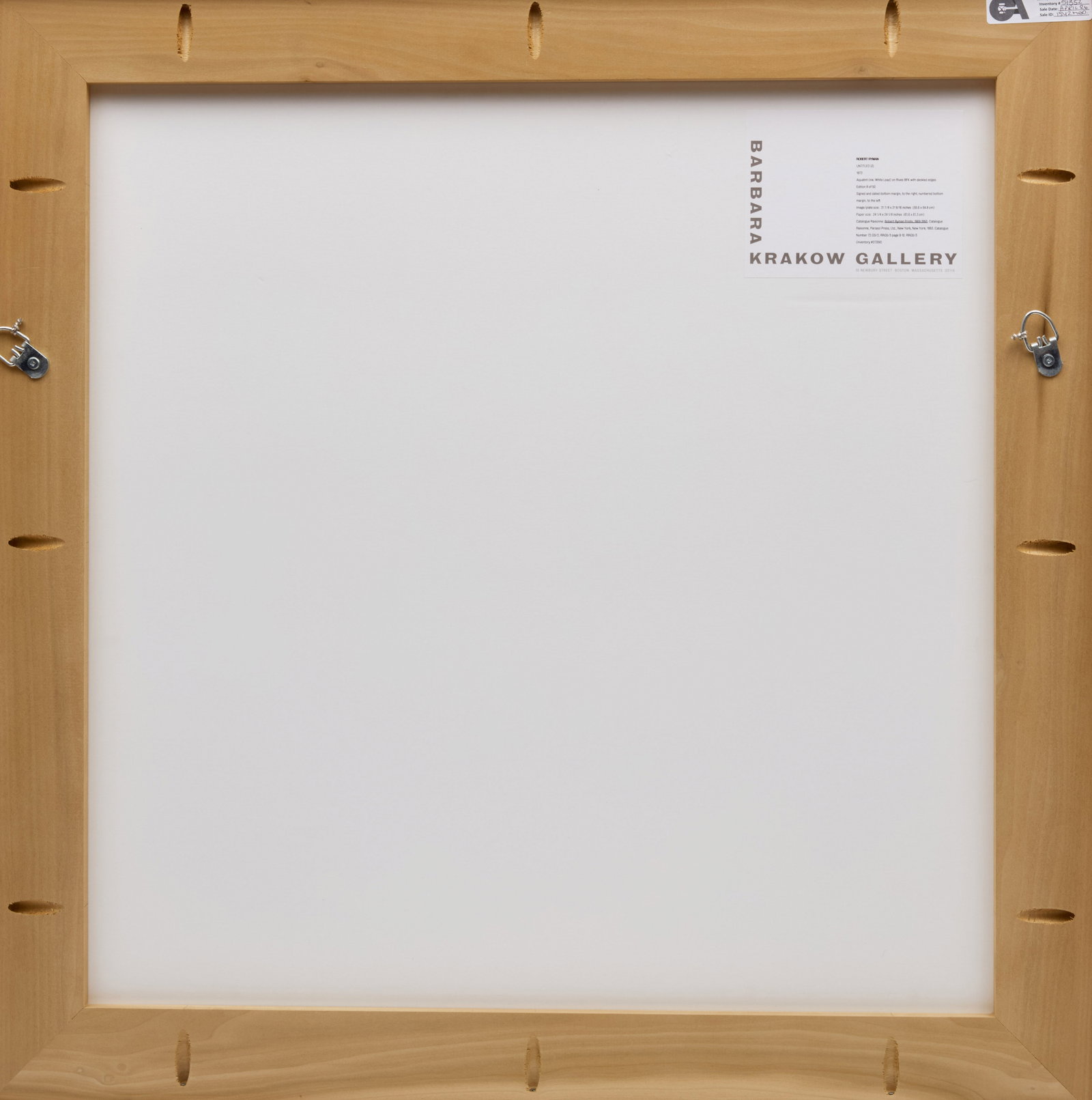 ROBERT RYMAN - Untitled (3), 1972 - 3