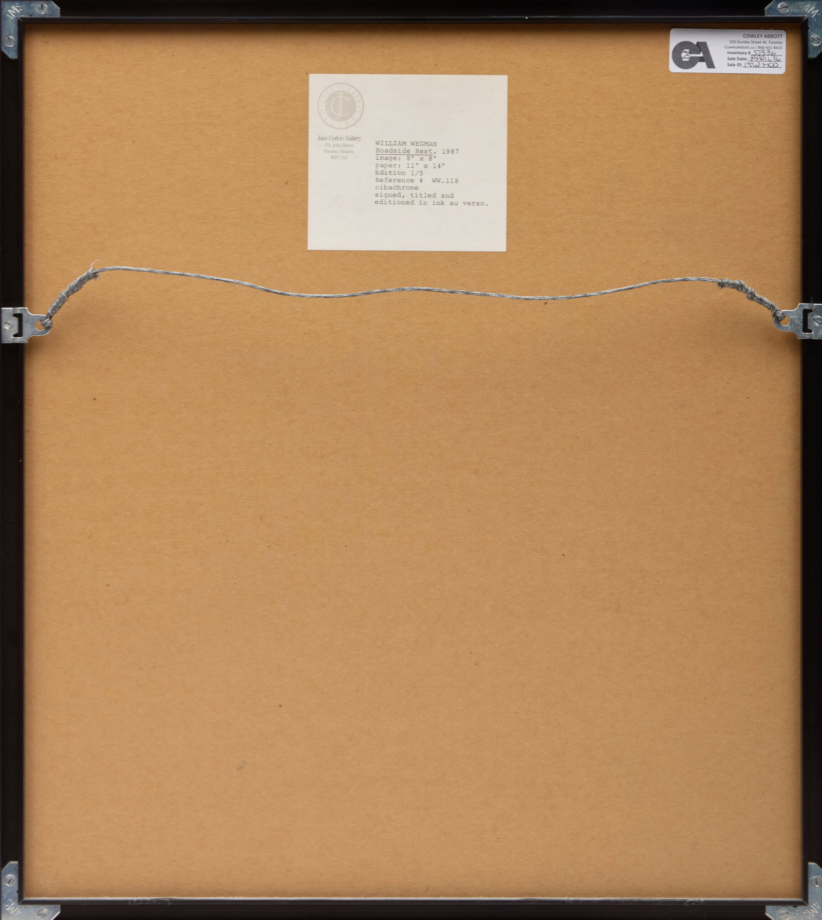 WILLIAM WEGMAN - Roadside Rest, 1987 - 3