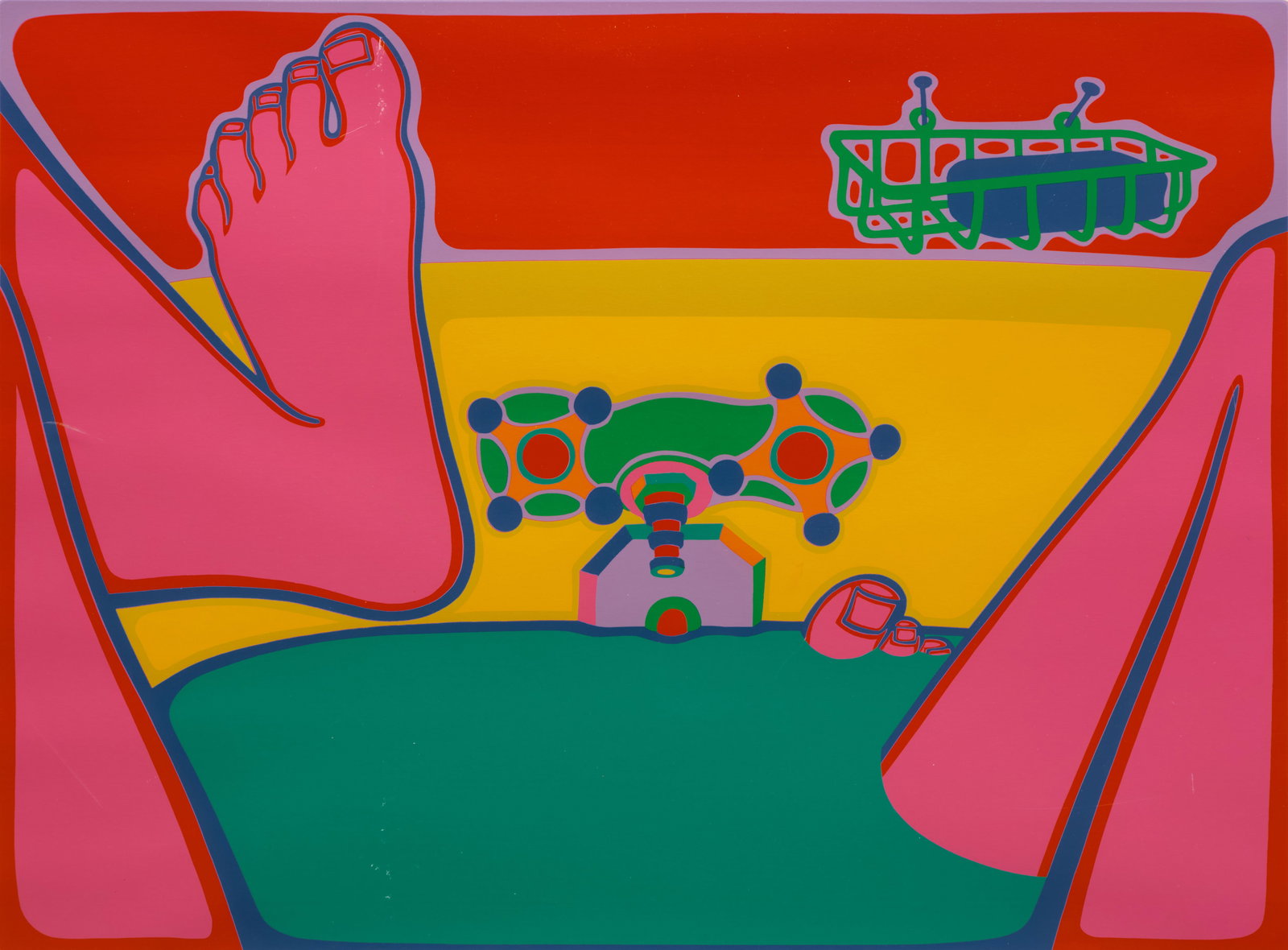 CLAYTON POND - Self-Portrait in the Bathtub, 1973: colour screenprint signed, titled and numbered 10/100 in the lower margin Created: 1973Size17 × 22.75 inMediumcolour screenprintProvenancePrivate Collection