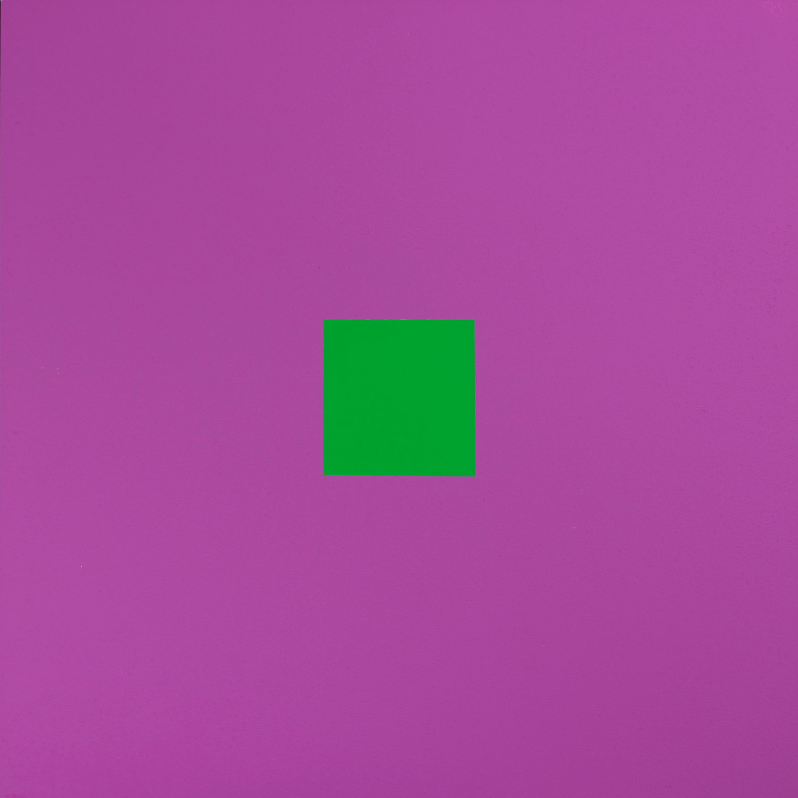Claude Tousignant, Koan, 2017: acrylic on board signed, titled, dated 2017 and inscribed “en mauve et vert” on the reverse; unframed 24 × 24 in (61.0 × 61.0 cm) Provenance: Private Collection, Montreal