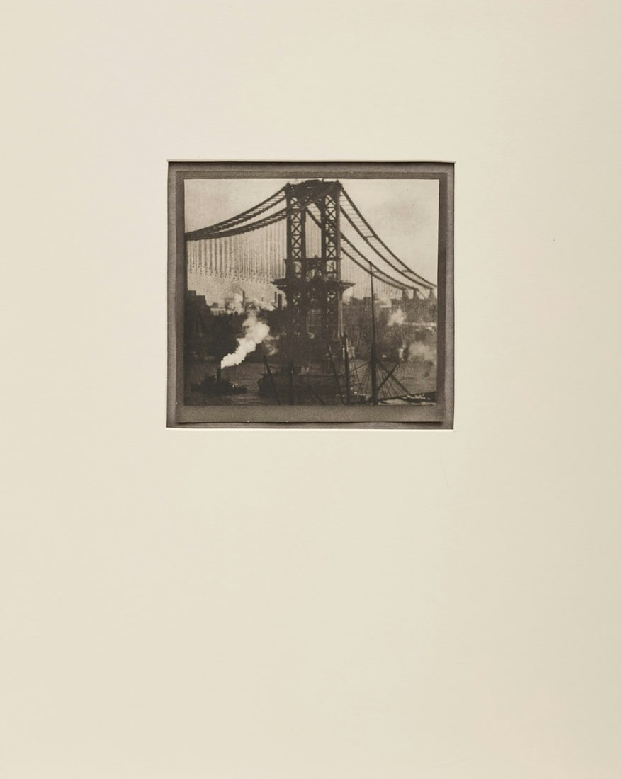 ALVIN LANGDON COBURN - The Unfinished Bridge; Ferry Boat, New York City Harbor - 2