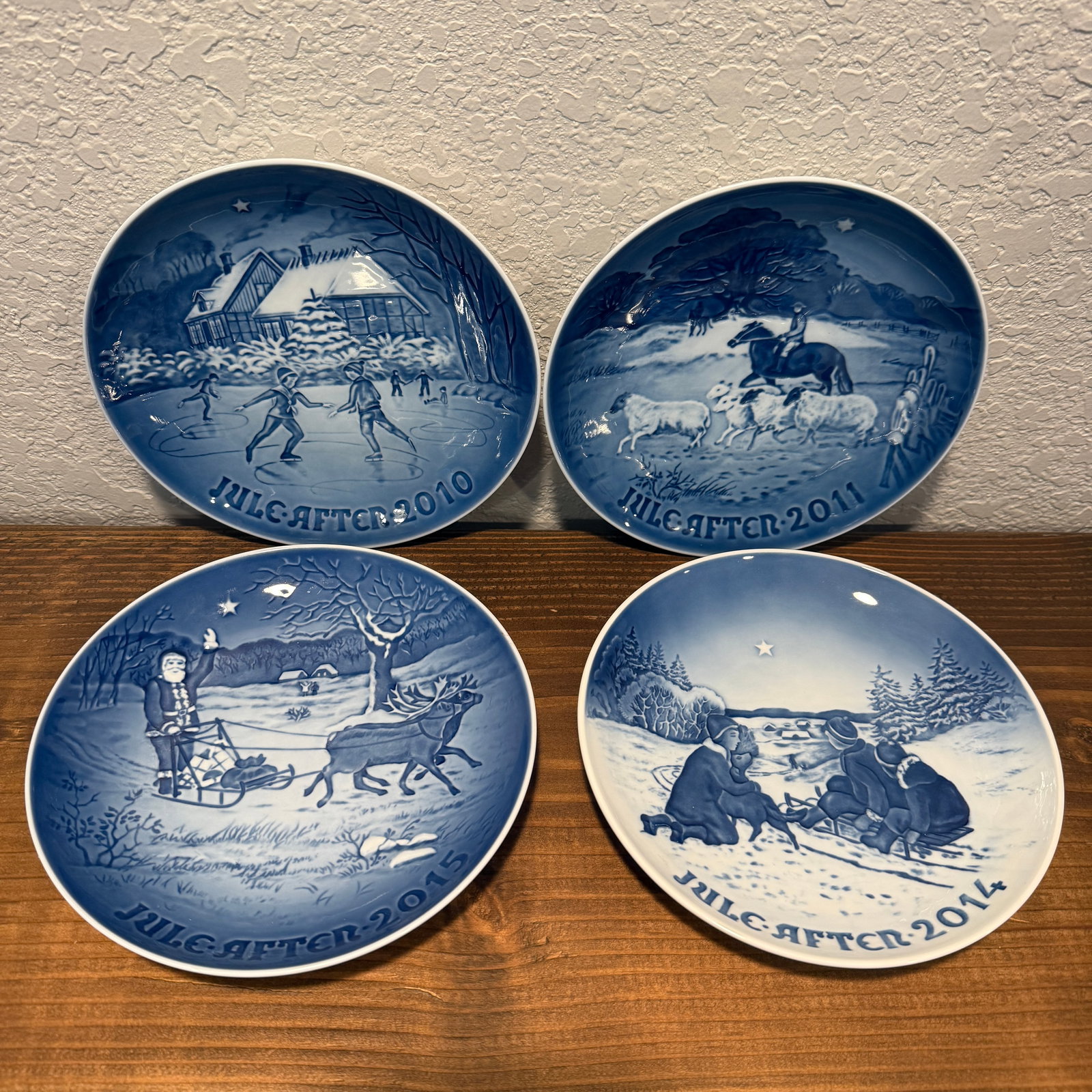 Royal Copenhagen Christmas plates (Jule Aften series) 2010, 2011, 2014, 2015 - 2