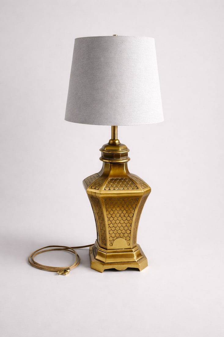 Hexagonal / Moroccan-inspired Brass Lamp (1 of 8)