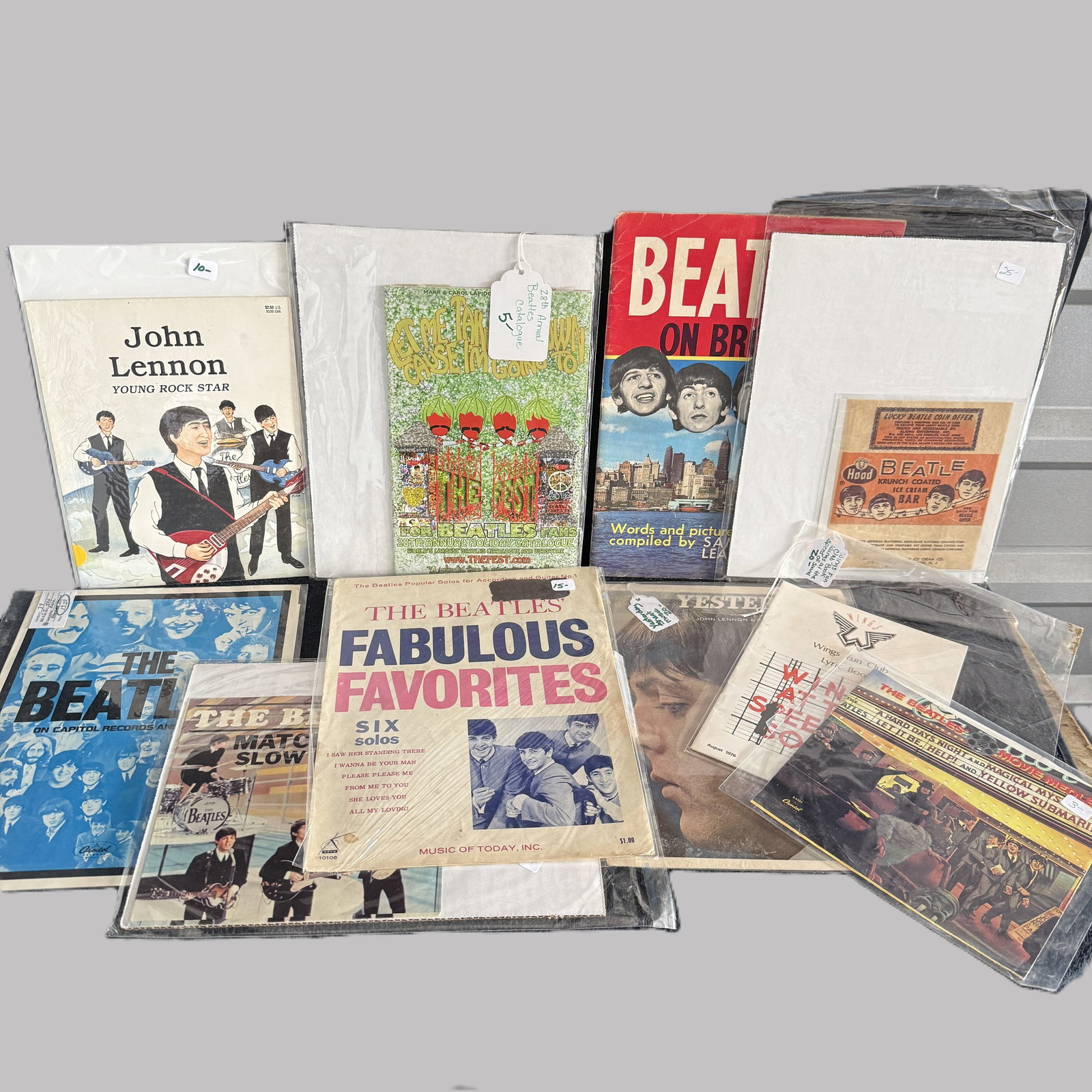 Vintage Beatles & John Lennon Sheet Music Book Lot Wings Beatles on Broadway Capitol Promo (1 of 11)