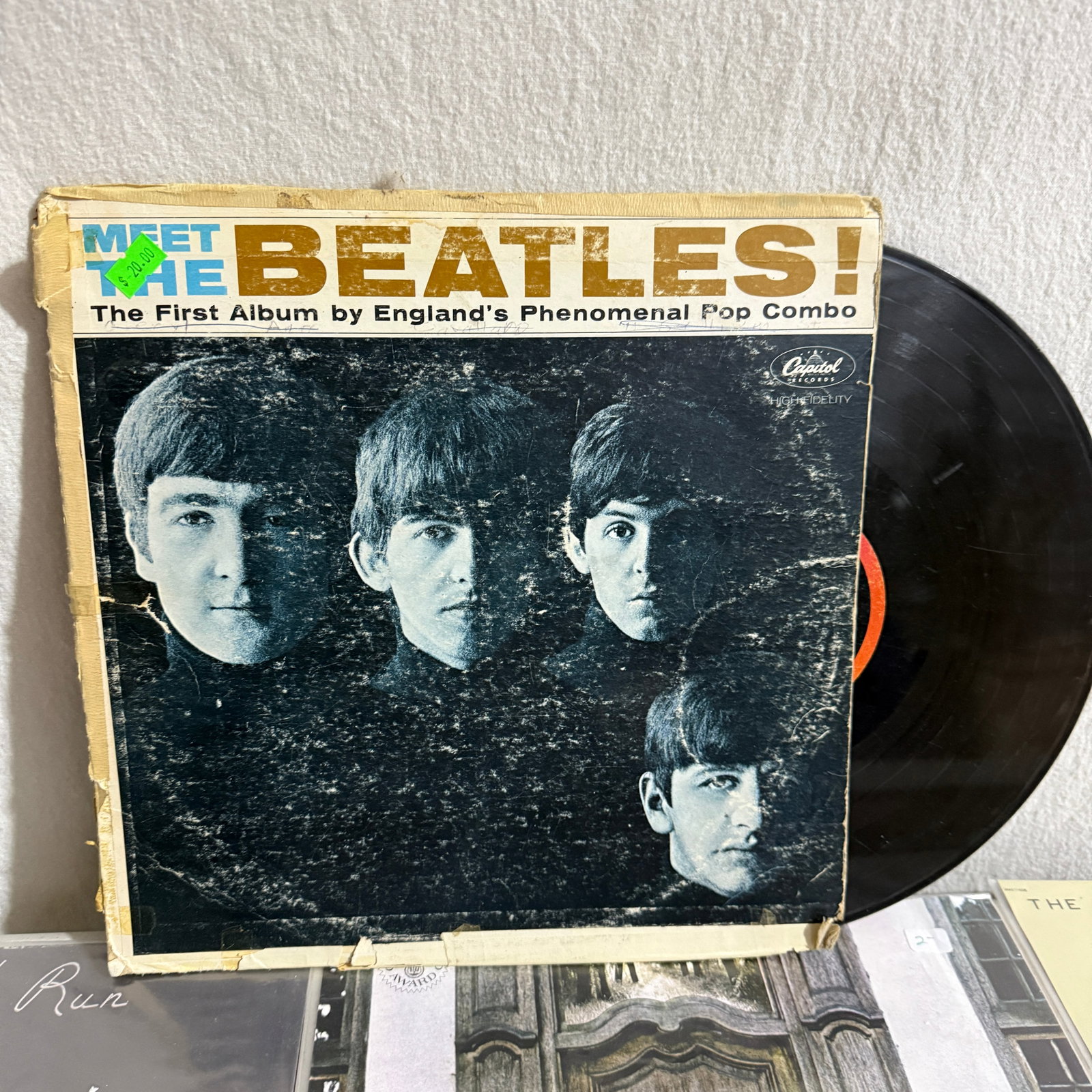 Beatles Vinyl Record Lot + 45s Meet The Beatles Rubber Soul Hollywood Bowl Lennon LP Bundle - 2