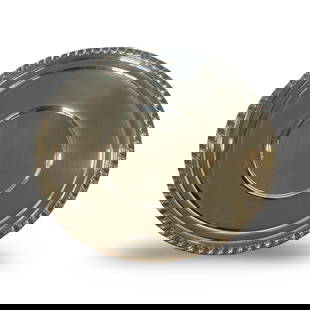 Gorham Sterling Silver Serving Plate: Weighs 252.8g and measures 10 inches in diameter. Sterling silver and marked Gorham Sterling 1074. Has Gorham makers mark stamp.