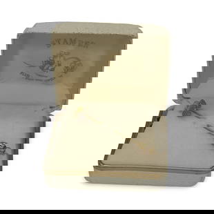 Black Hills Gold 12k Lapel Pin: This lapel pin is made of 12k gold and is decorated with a Grape Leaf Pattern. It weighs 1.2 grams and measures 2.25 inches in length. The grape leaves measure .5 inch by .5 inch and back is stamped