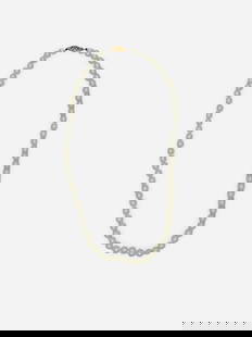 Pearl Necklace with 14k gold clasp: Pearl necklace with 14k stamped gold clasp and 68 6mm pearls. Measures at 18 inches.