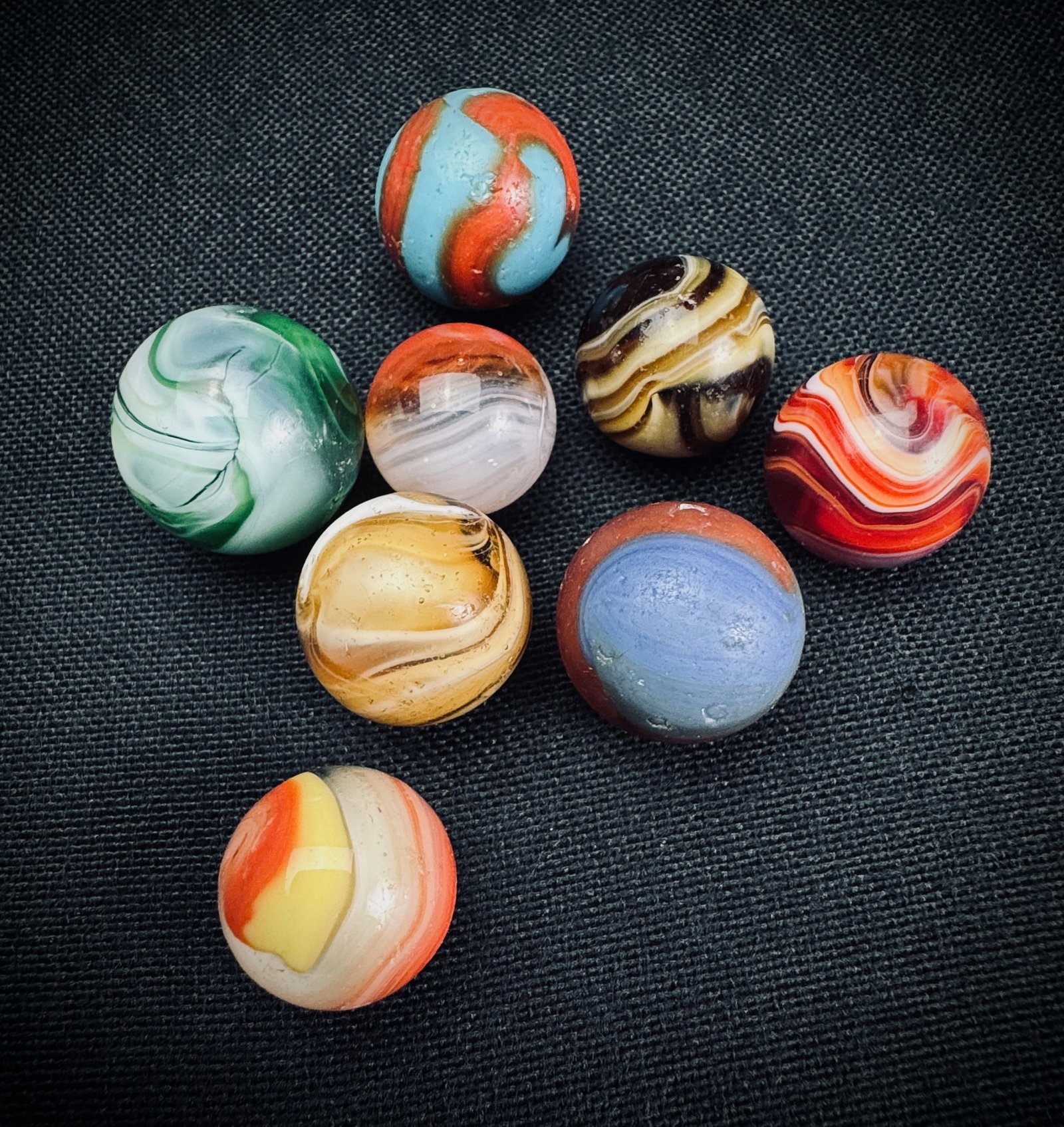 Lot of 8 Vintage Glass & Clay Marbles (1 of 5)