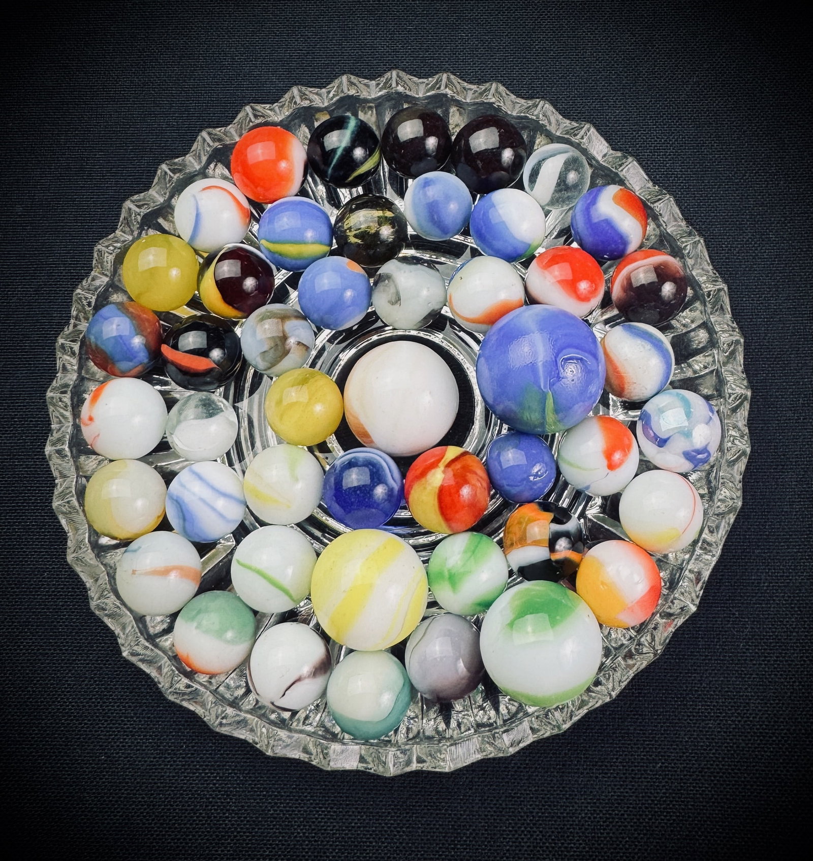 Vintage Glass Marbles, Assorted Colors & Sizes (1 of 5)