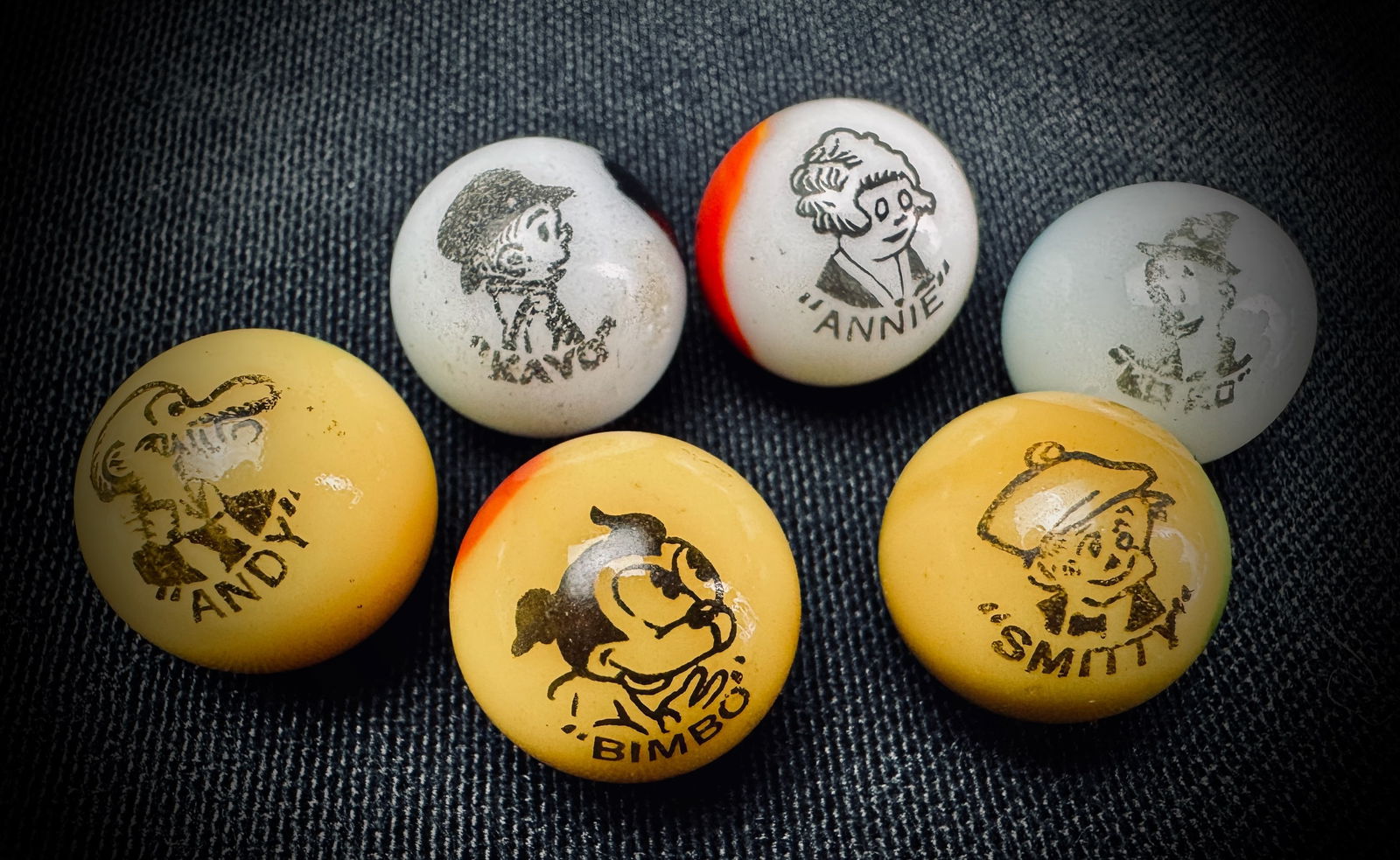 Lot of 6 Vintage Comic Character Marbles (1 of 7)