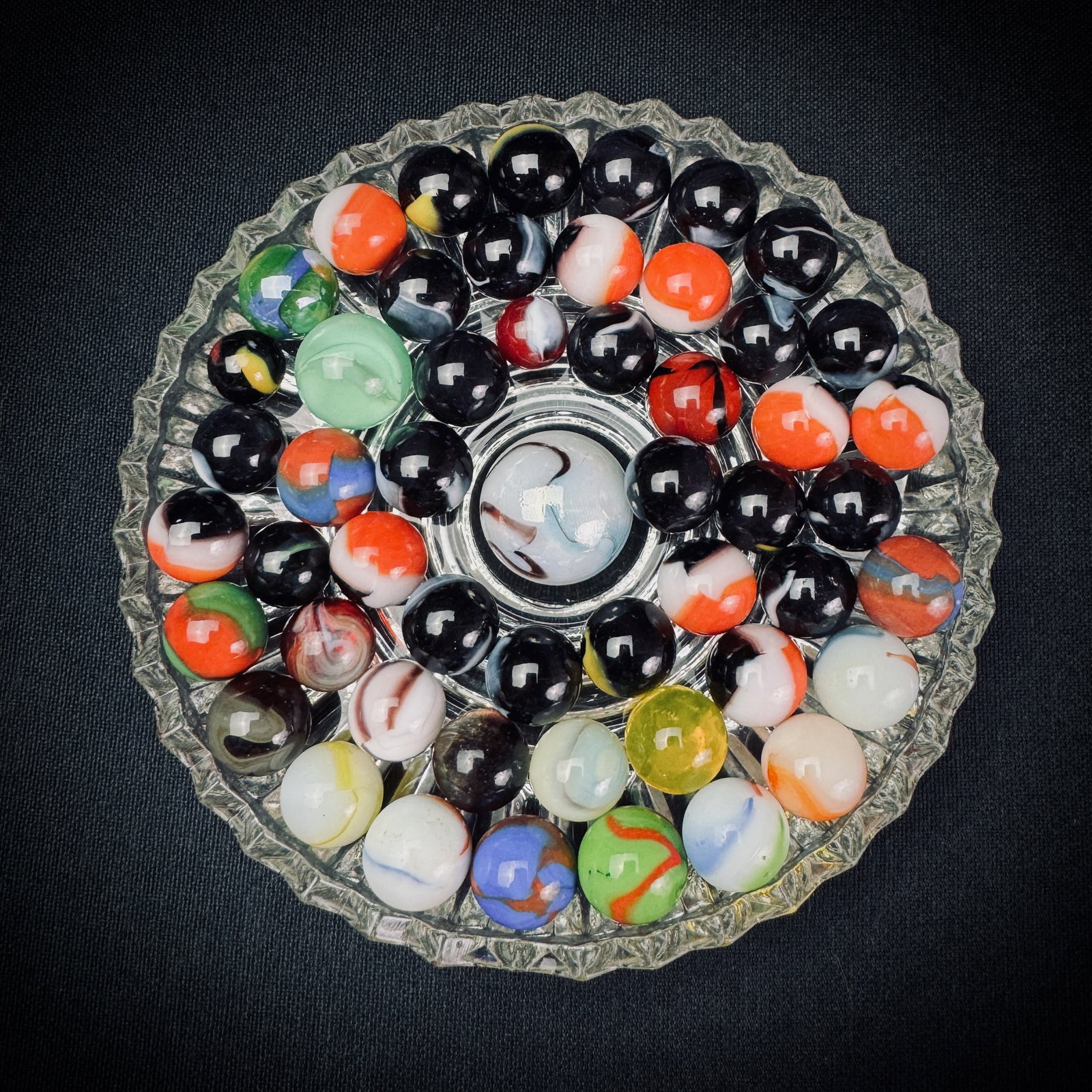 Lot of Vintage Glass Marbles w/ Large Shooter (1 of 5)