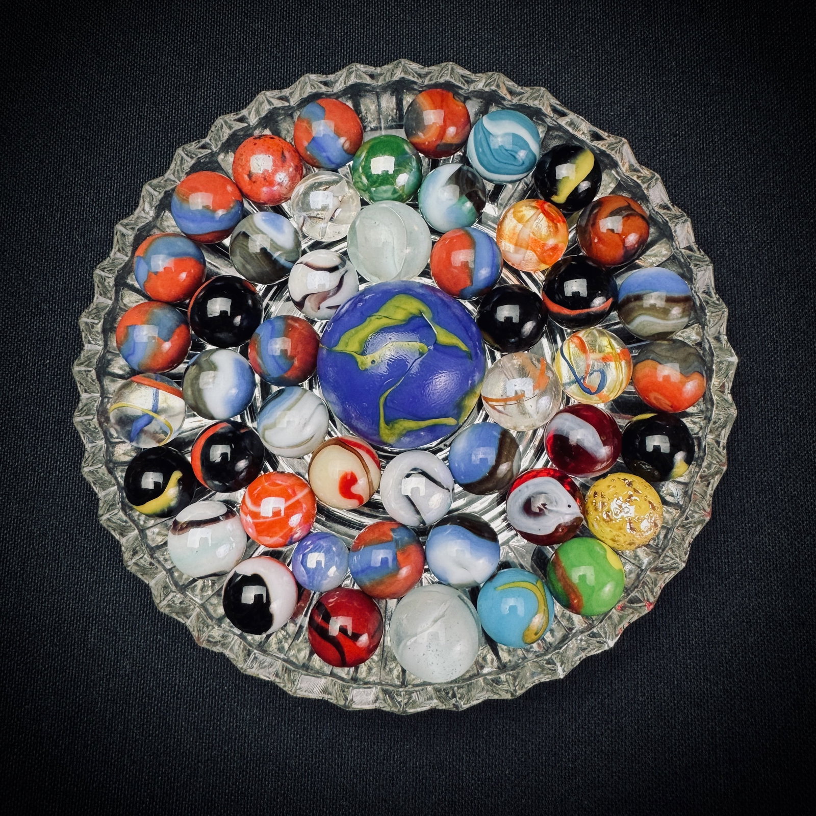 Lot of Vintage Glass Marbles w/ Earth Shooter (1 of 5)