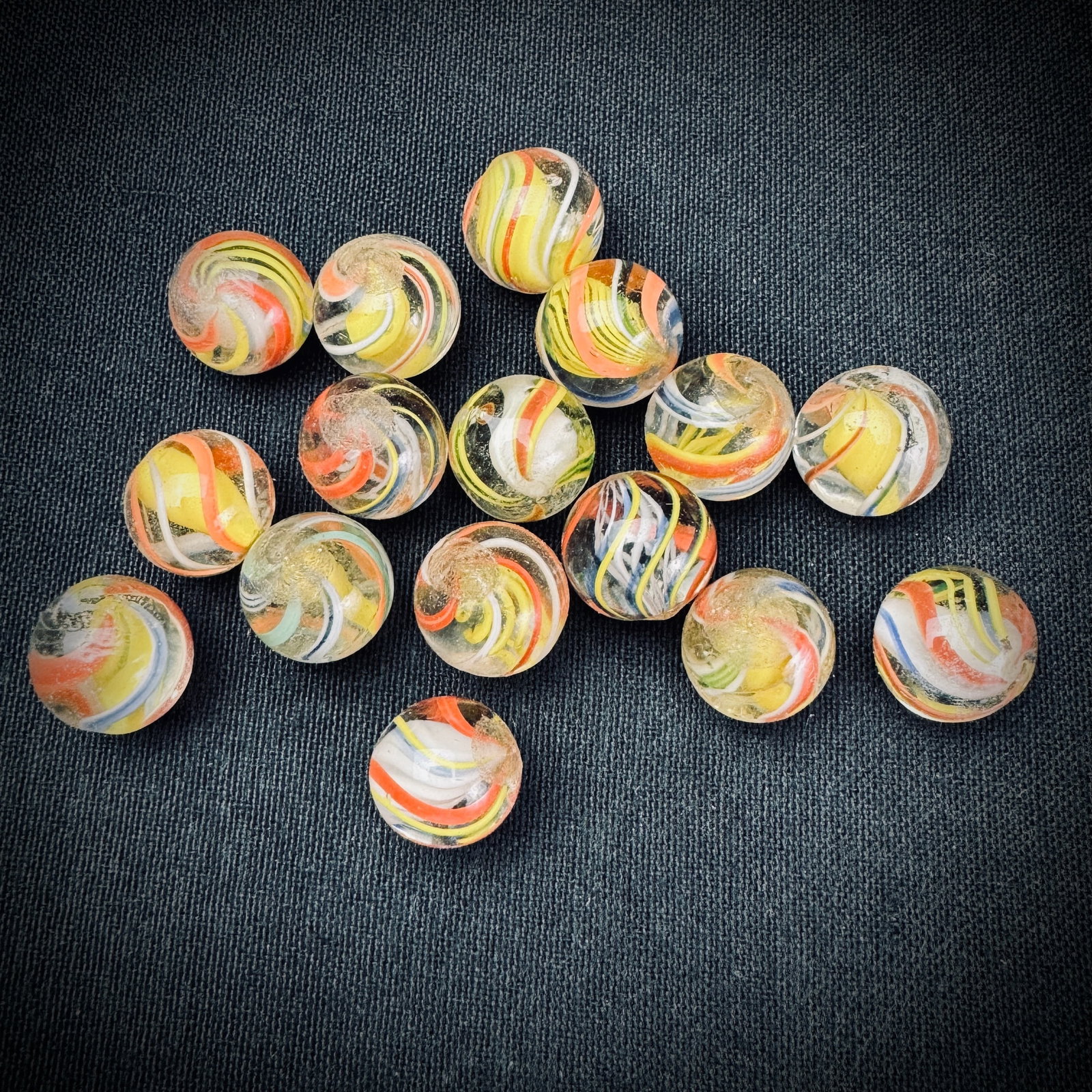 Lot of Vintage Latticinio Core Swirl Marbles (1 of 6)