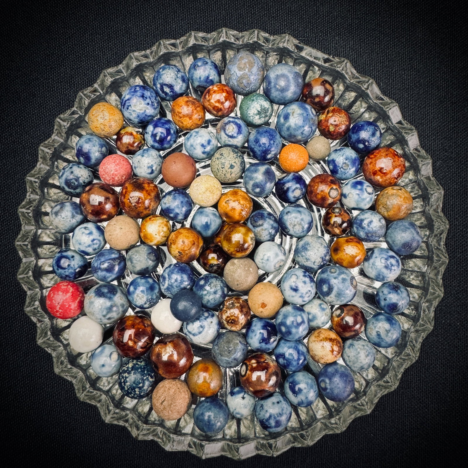 Lot of Antique Clay & Bennington Marbles (1 of 5)